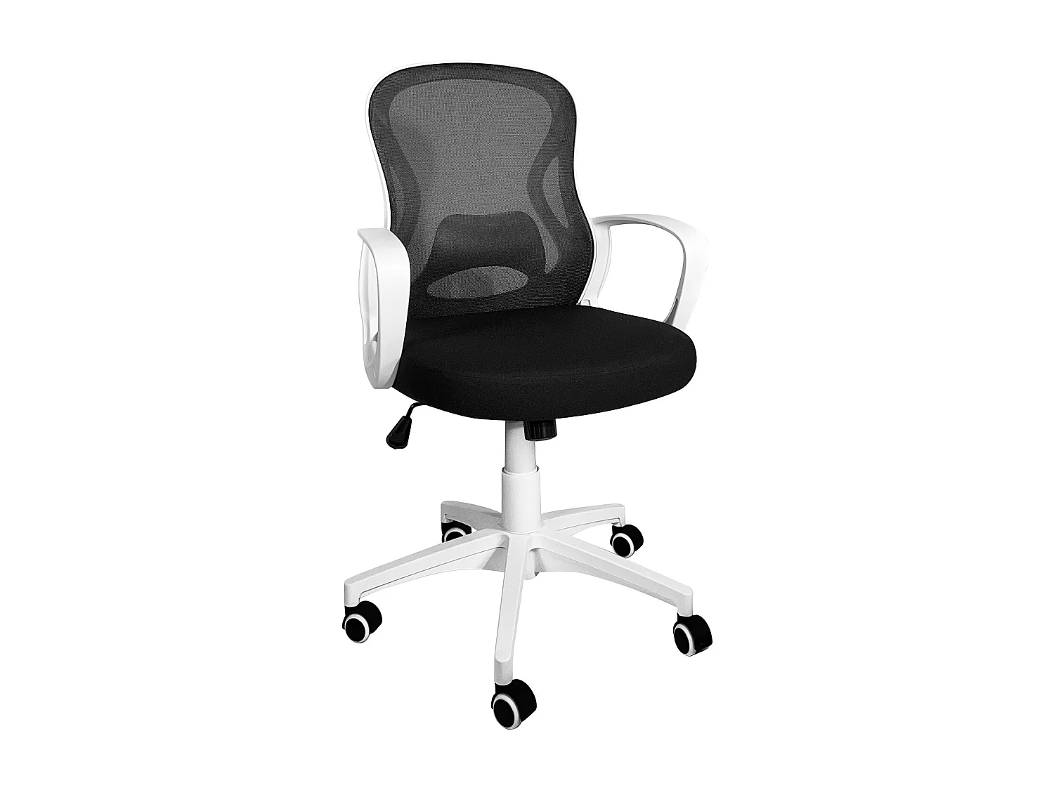 Ergonomiczne krzesło biurowe FEST z podparciem lędźwiowym (czarny/biały) 236373