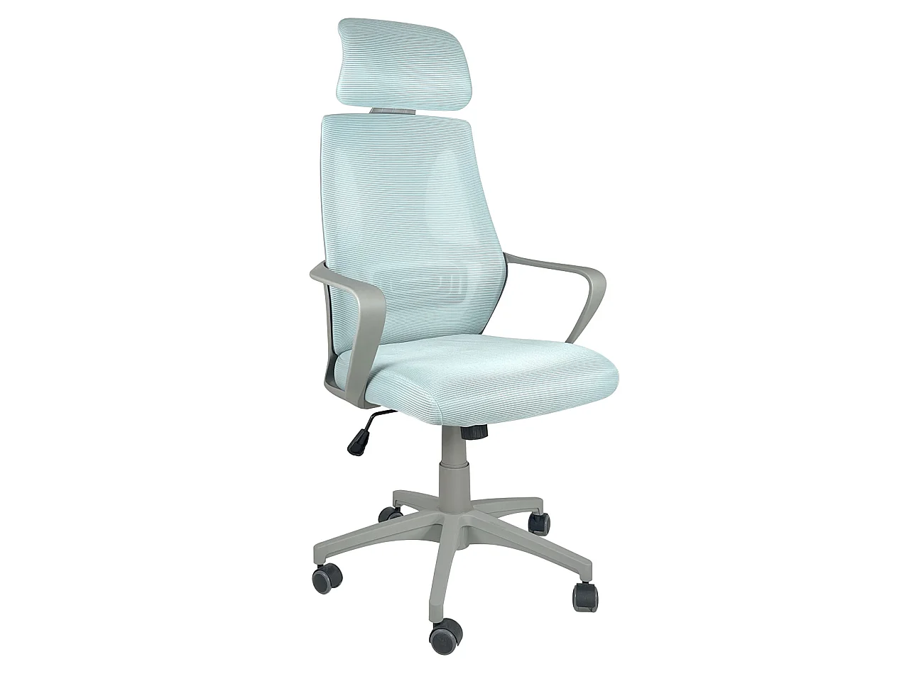 Ergonomiczny fotel biurowy FAMA+ z zagłówkiem i podparciem lędźwiowym (niebieski/szary) 236379