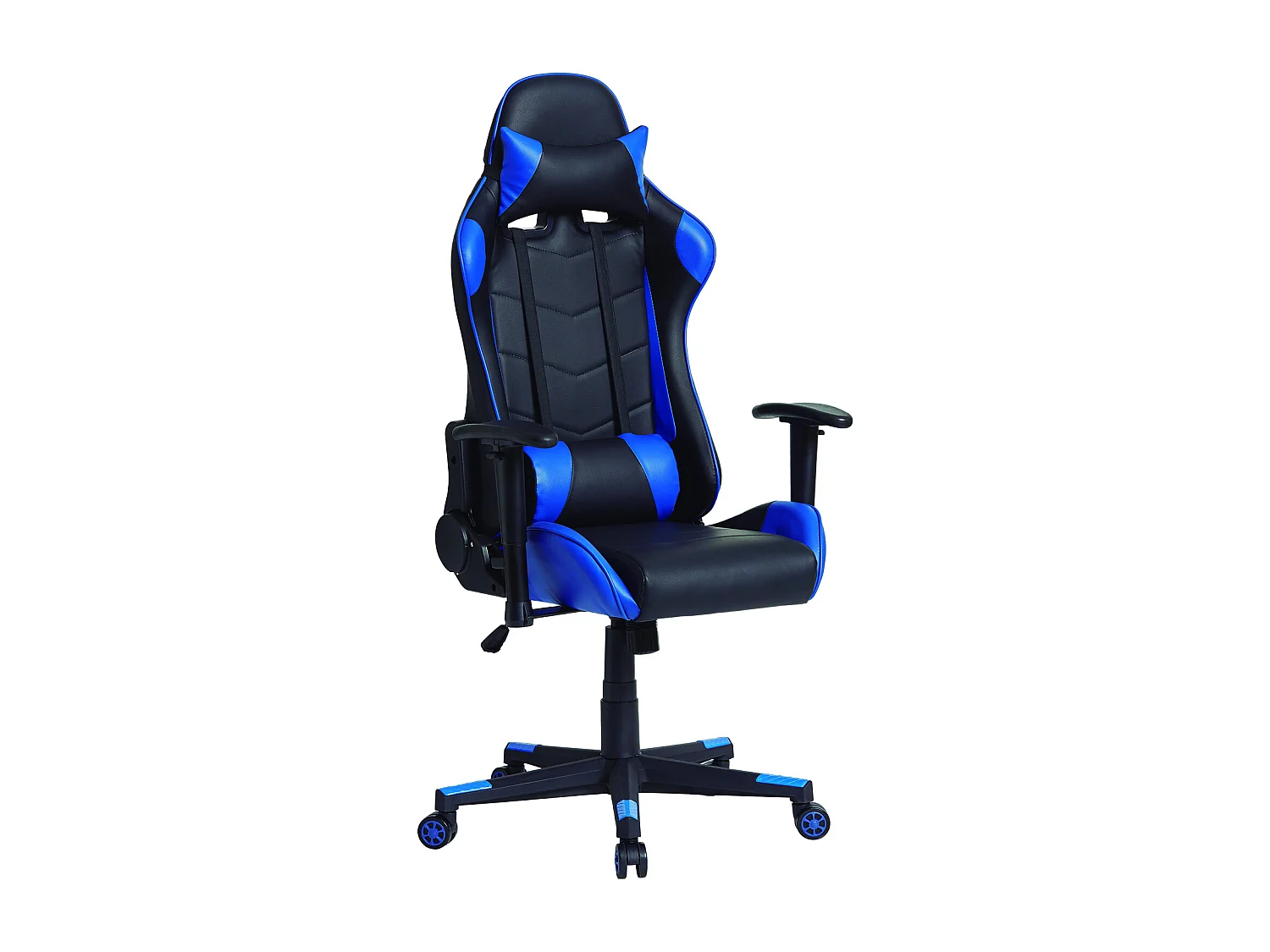 Fotel biurowy do gier Gaming Racer profesjonalny niebieski, regulacja nachylenia i wysokości. 148421