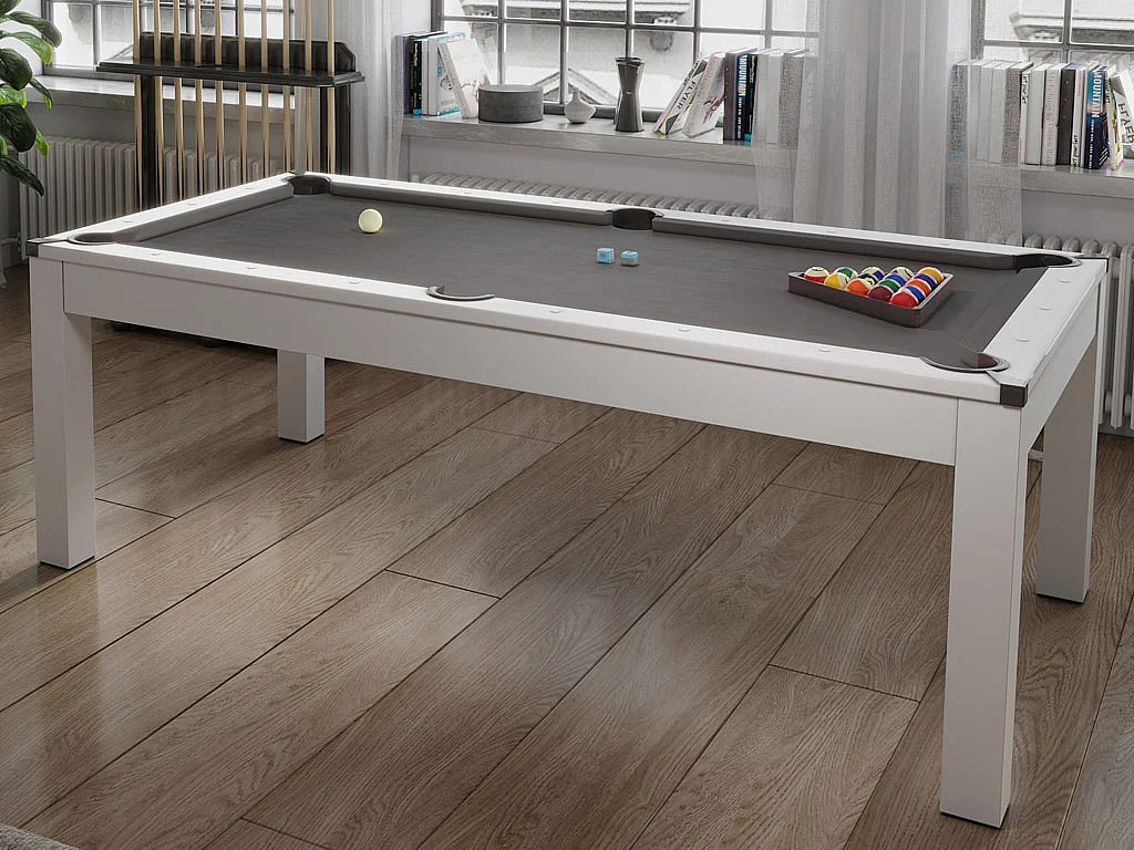 Biały rozkładany stół – Bilard i Ping-pong – Dł.182 x Szer.102 x Wys.80 cm – HENK 126863