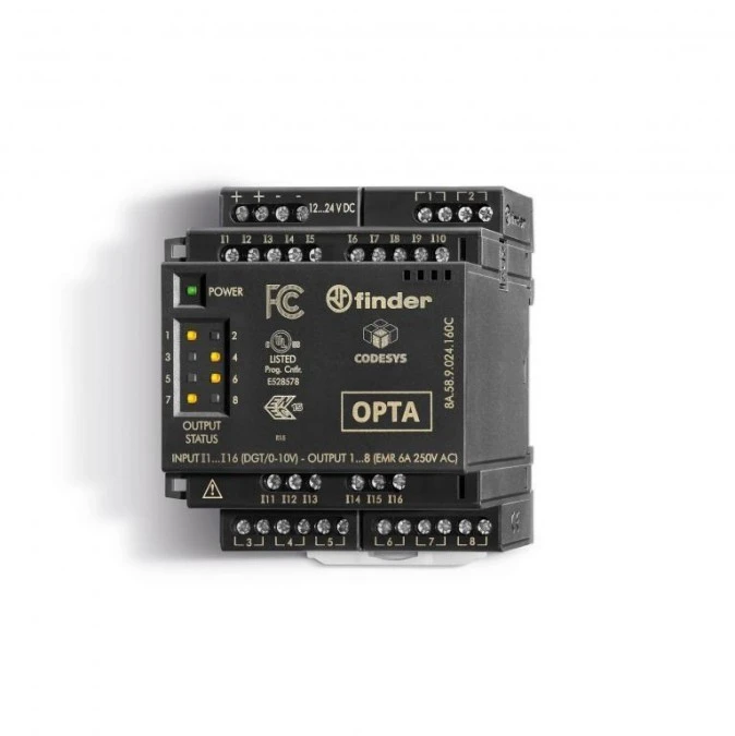 Moduł rozszerzeń Finder Codesys EMR do serii 8A 12…24V DC 16 wejść cyfrowych/analogowych 0…10V, 8 wyjść EMR 6A 8A.58.9.024.160C - obrazek 1