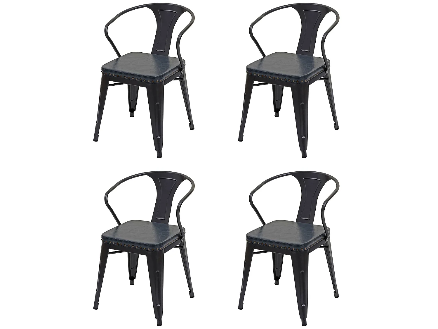 Krzesło do jadalni MCW-H10d (zestaw 4 sztuk), czarno-szary 1800981