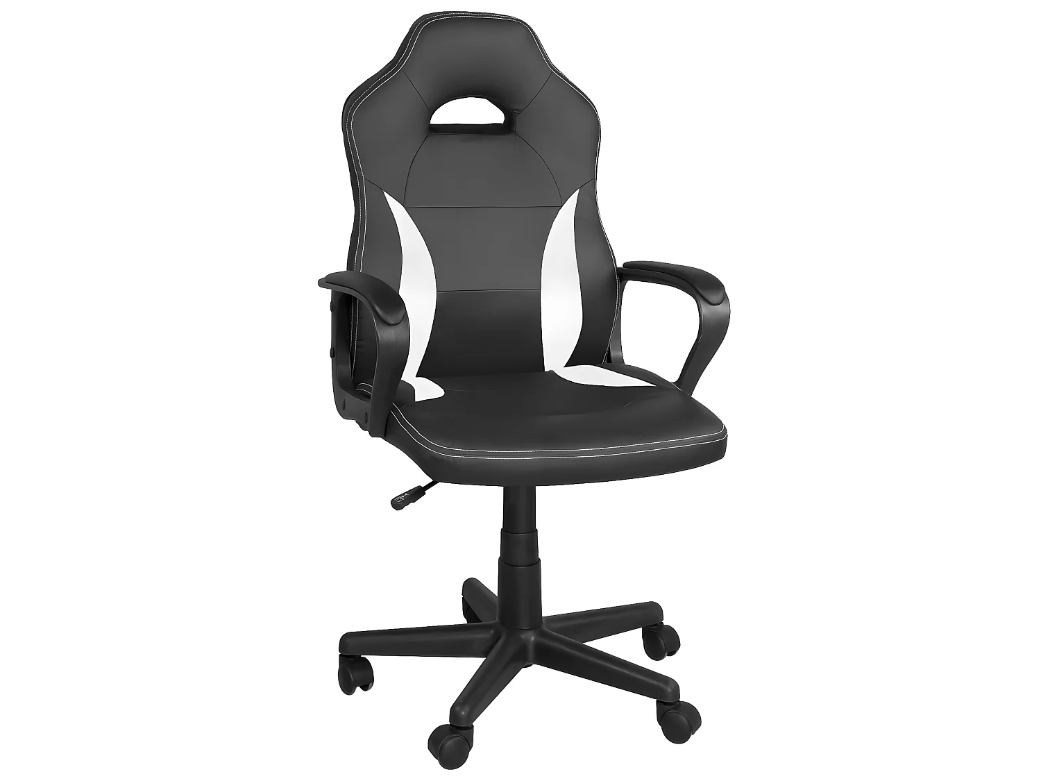 Fotel gamingowy WAN junior, regulowana wysokość (czarny/biały) 1809681