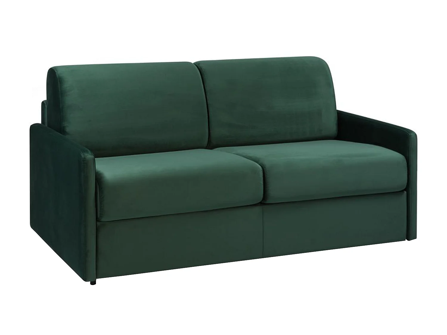 Kanapa 4-osobowa rozkładana z weluru CALIFE - Kolor zielony - Łóżko 160 cm - Materac 22 cm z pamięcią kształtu 106179 - obrazek 1
