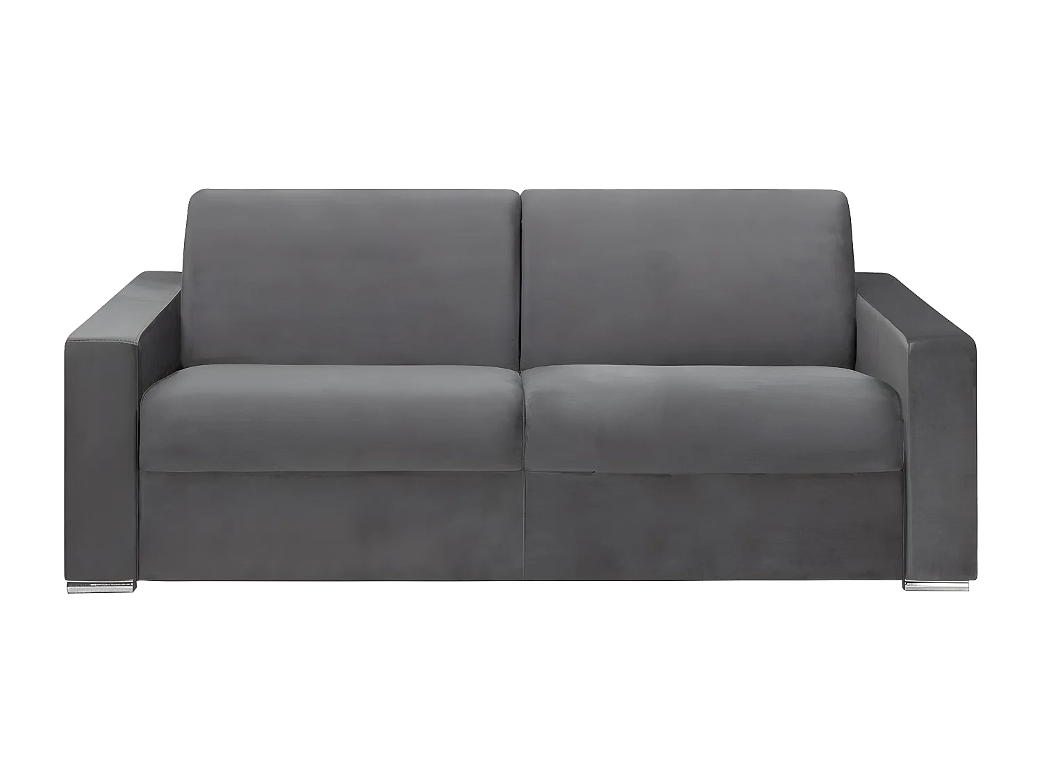 Kanapa 4-osobowa rozkładana z weluru CALITO - Kolor antracytowy - Łóżko 160 cm - Materac 14 cm 106035 - obrazek 1