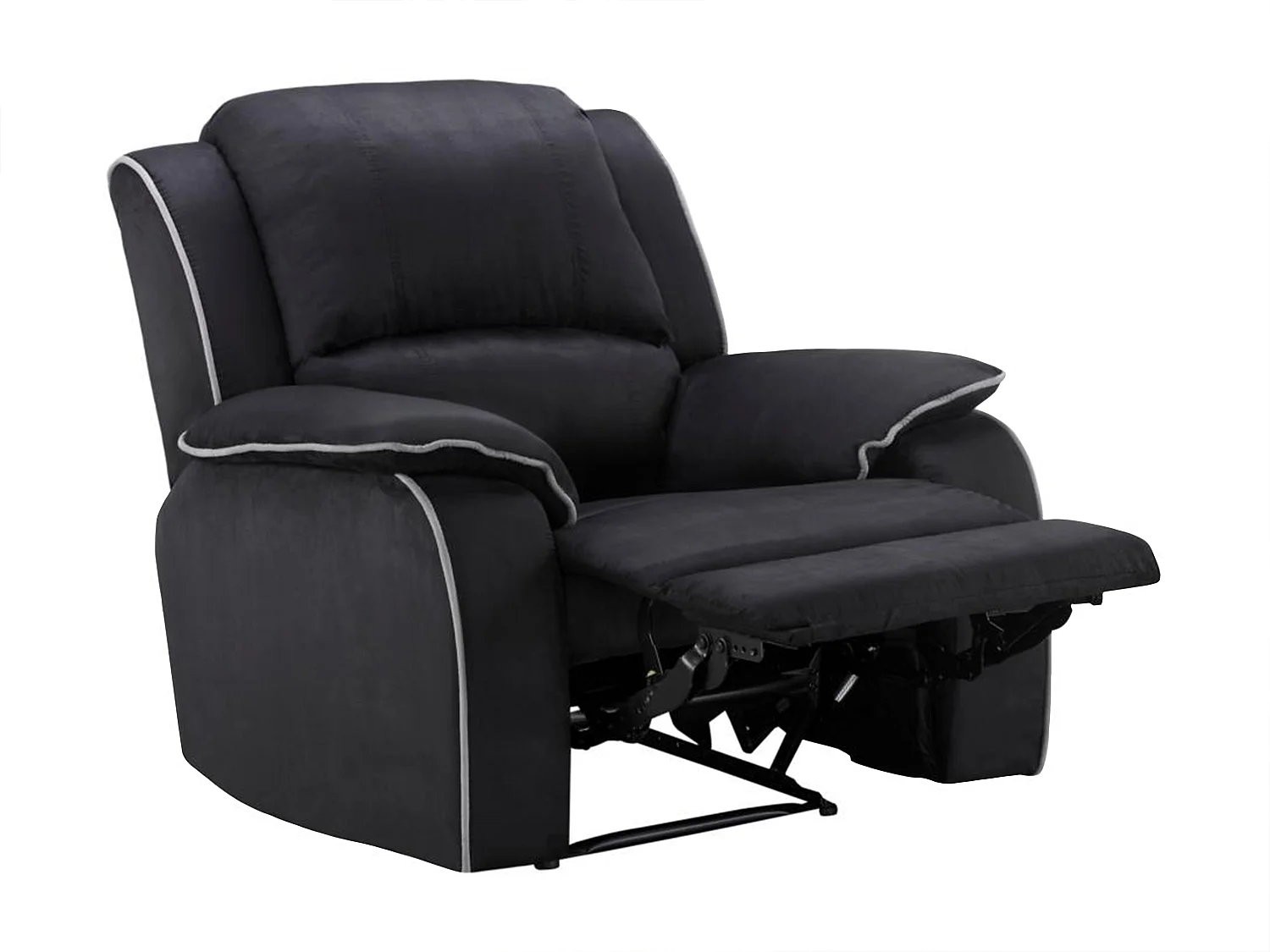 Fotel z funkcją relax z mikrofibry HERNANI - Czarny 81813 - obrazek 1