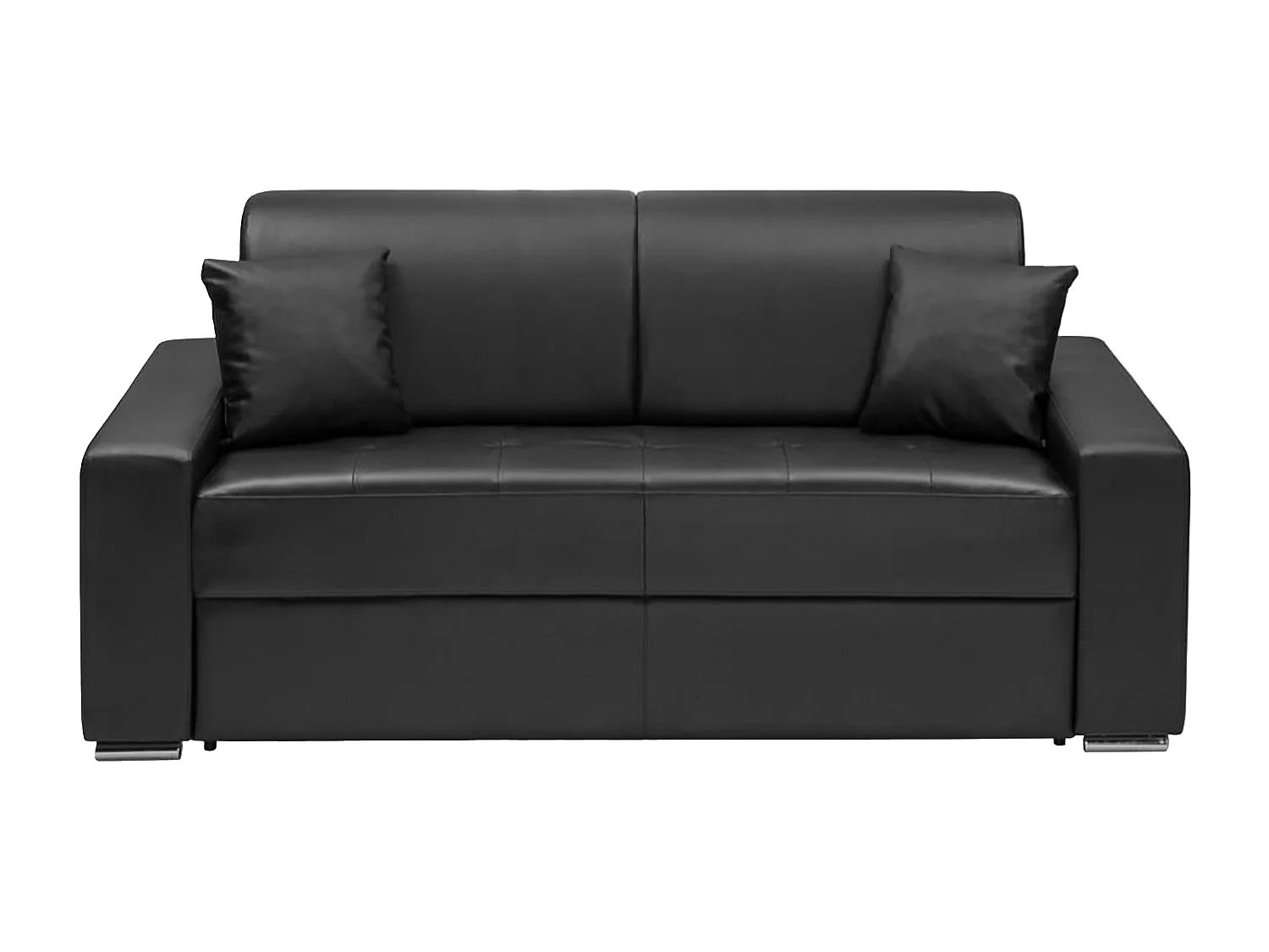 Kanapa 3-osobowa z ekspresowym mechanizmem rozkładania z ekoskóry EMIR - Kolor: czarny - Miejsce do spania: 140 cm - Materac 14 cm 82063 - obrazek 1