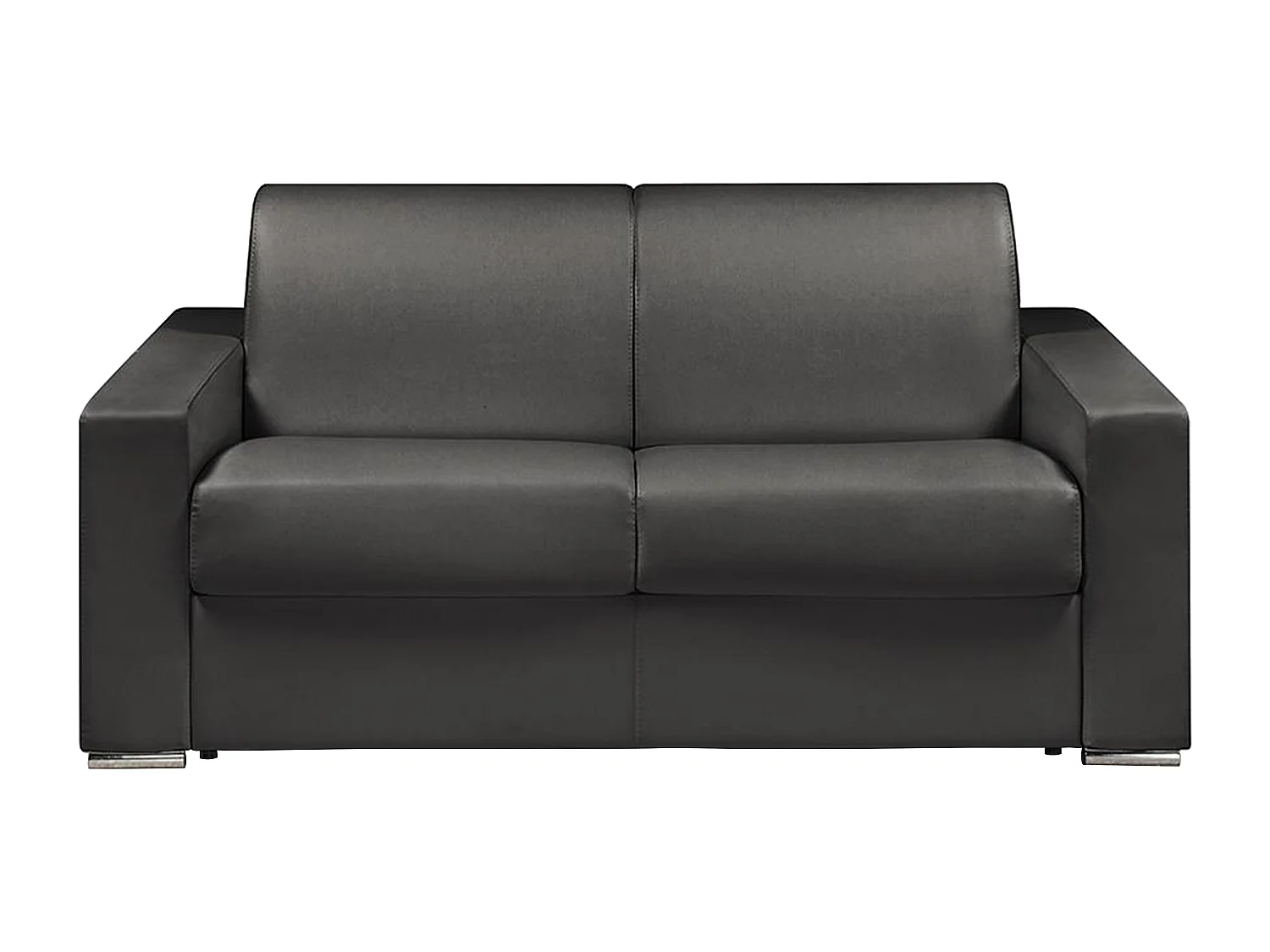 Kanapa 2-osobowa z ekspresowym mechanizmem rozkładania z ekoskóry CALITO - Kolor: czarny - Miejsce do spania: 120 cm - Materac 22 cm 137705 - obrazek 1