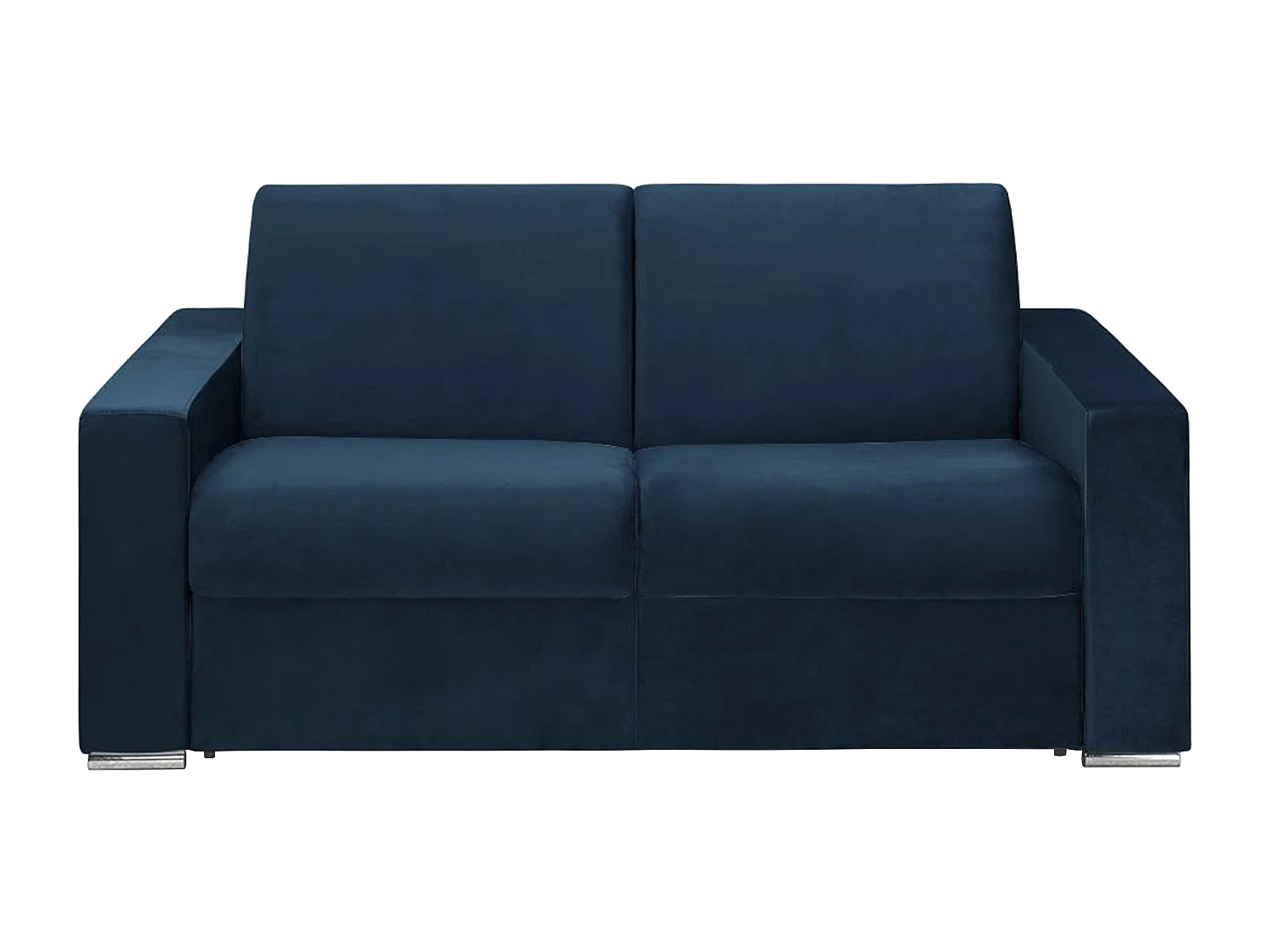 Kanapa 2-osobowa rozkładana z weluru CALITO - Kolor granatowy - Łóżko 120 cm - Materac 18 cm 105959 - obrazek 1