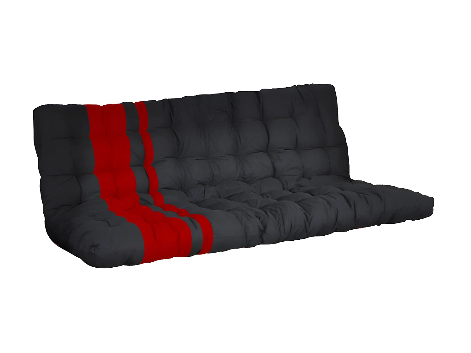 Futon japoński MODULO specjalna opcja kanapy z funkcją łóżka – 135 × 190 cm – kolor czarny i czerwony 102567