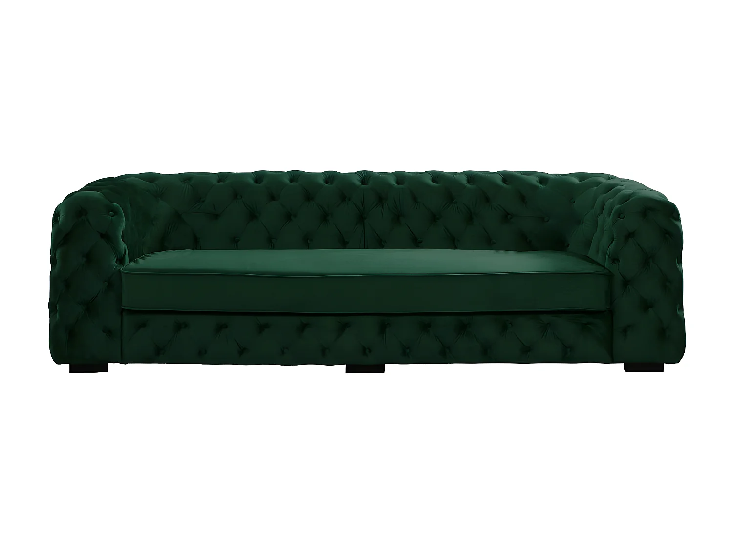 Kanapa 3-osobowa STANLEY w stylu Chesterfield – welur w kolorze świerkowej zieleni 101847 - obrazek 1