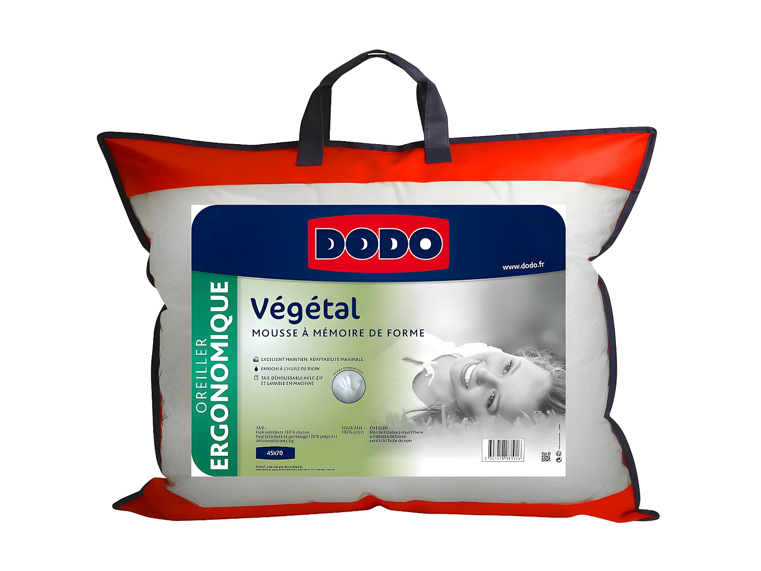 Ergonomiczna poduszka z pamięcią kształtu DODO VEGETAL 45×70 cm 106569