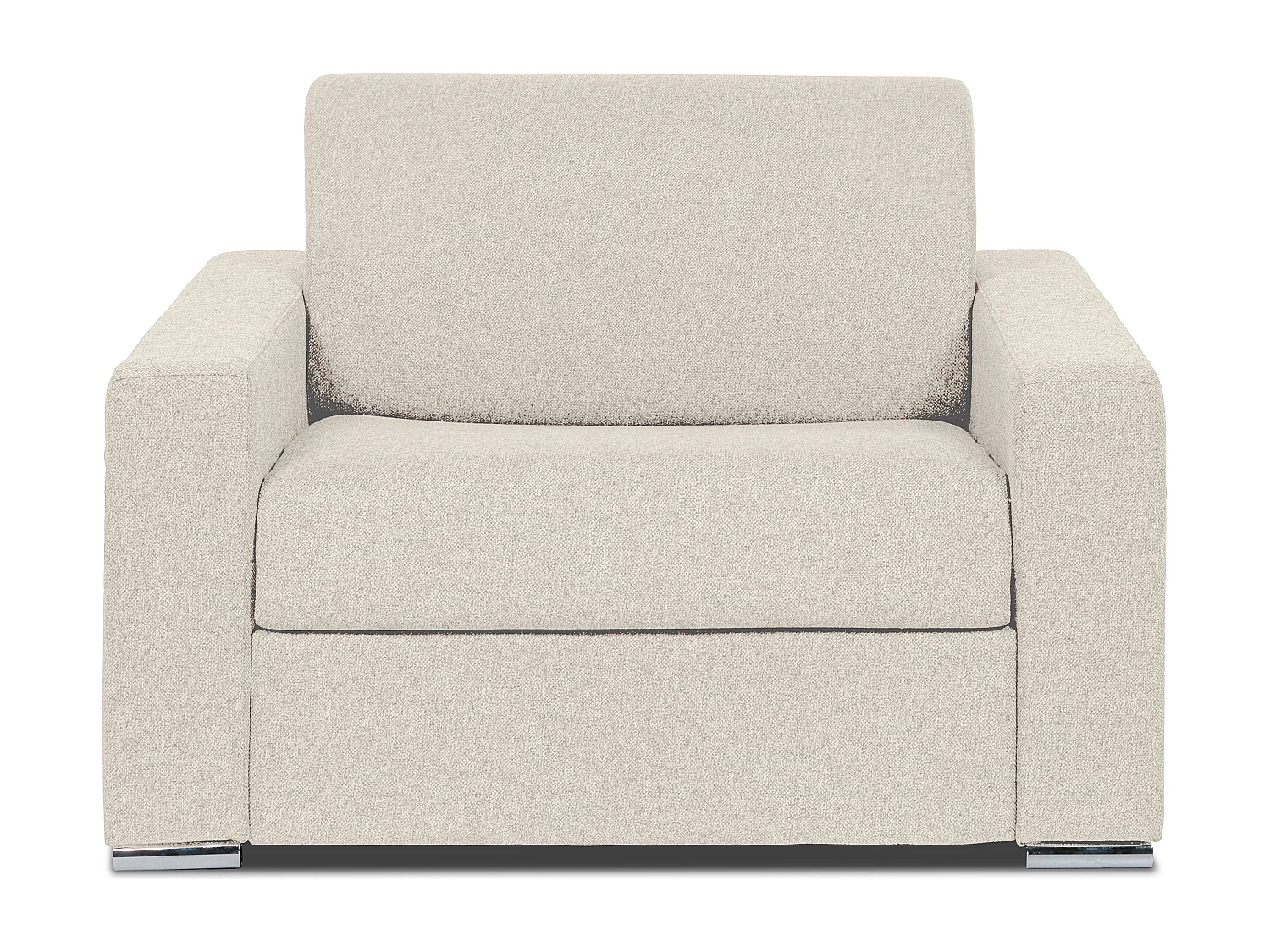 Fotel rozkładany typu express z beżową tapicerką - Miejsce do spania 70 cm - Materac 14 cm - CALITO 3294648 - obrazek 1