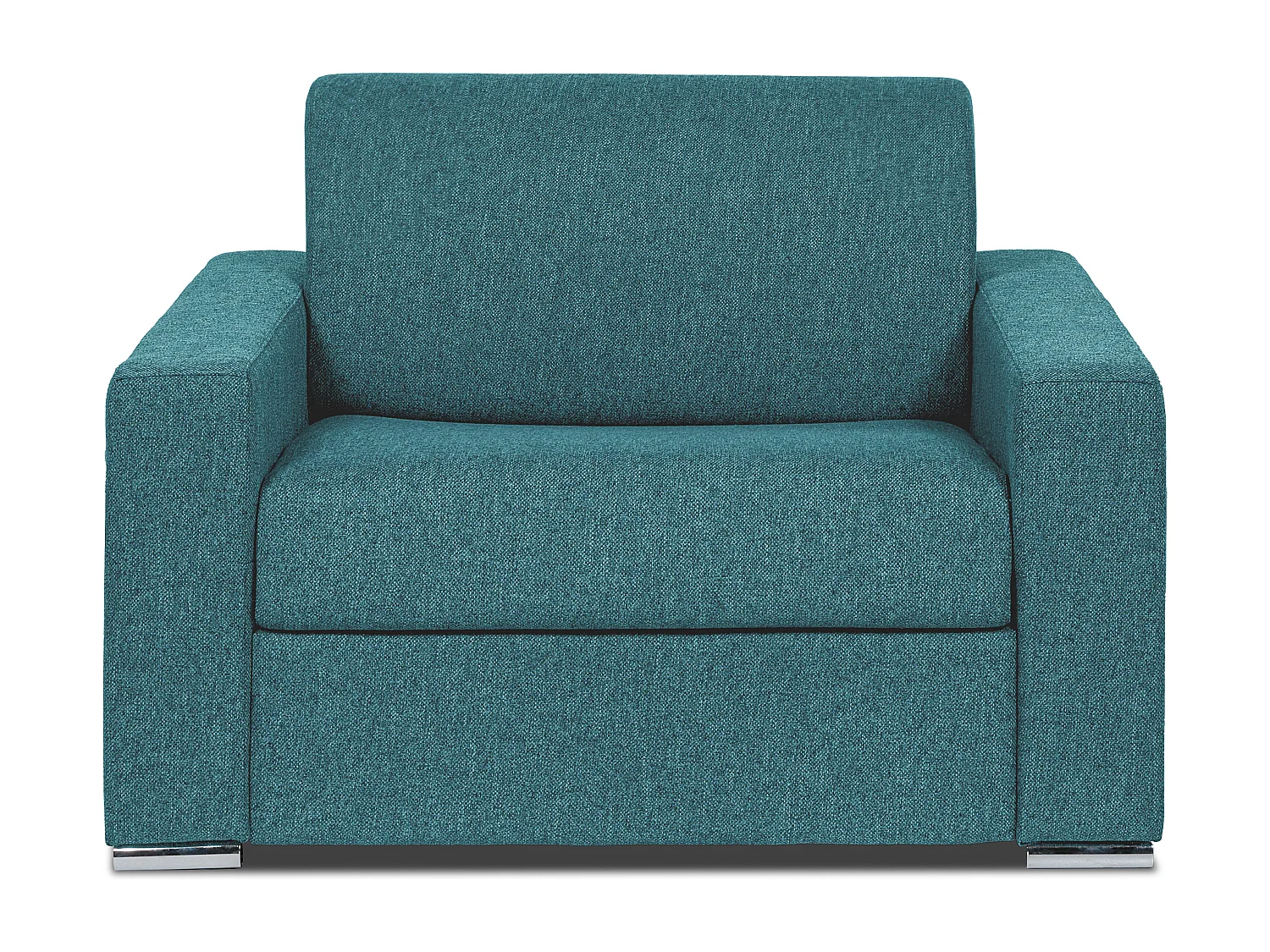 Fotel rozkładany typu express z niebieską tapicerką - Miejsce do spania 70 cm - Materac 14 cm - CALITO 3294649 - obrazek 1