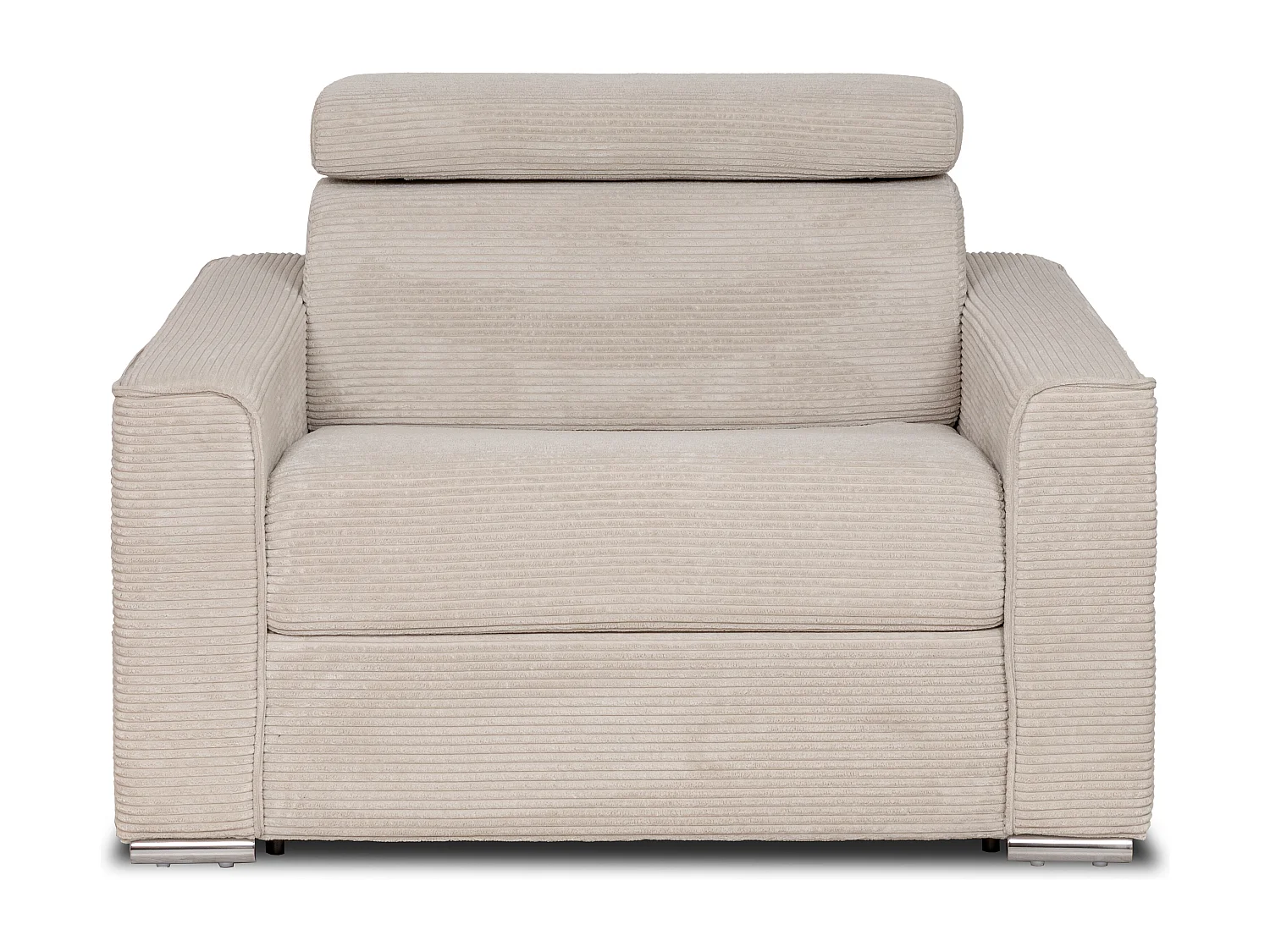 Fotel rozkładany typu express z beżowego sztruksu - pow. spania 70 cm - Materac 14 cm - VIZIR 3147456 - obrazek 1