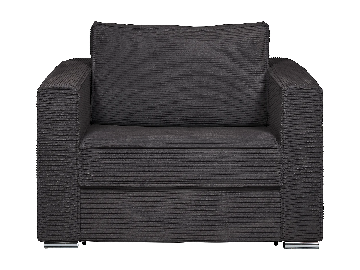 Fotel rozkładany typu express z antracytowego sztruksu - Miejsce do spania 70 cm - Materac 14 cm - LORETO 3296564 - obrazek 1