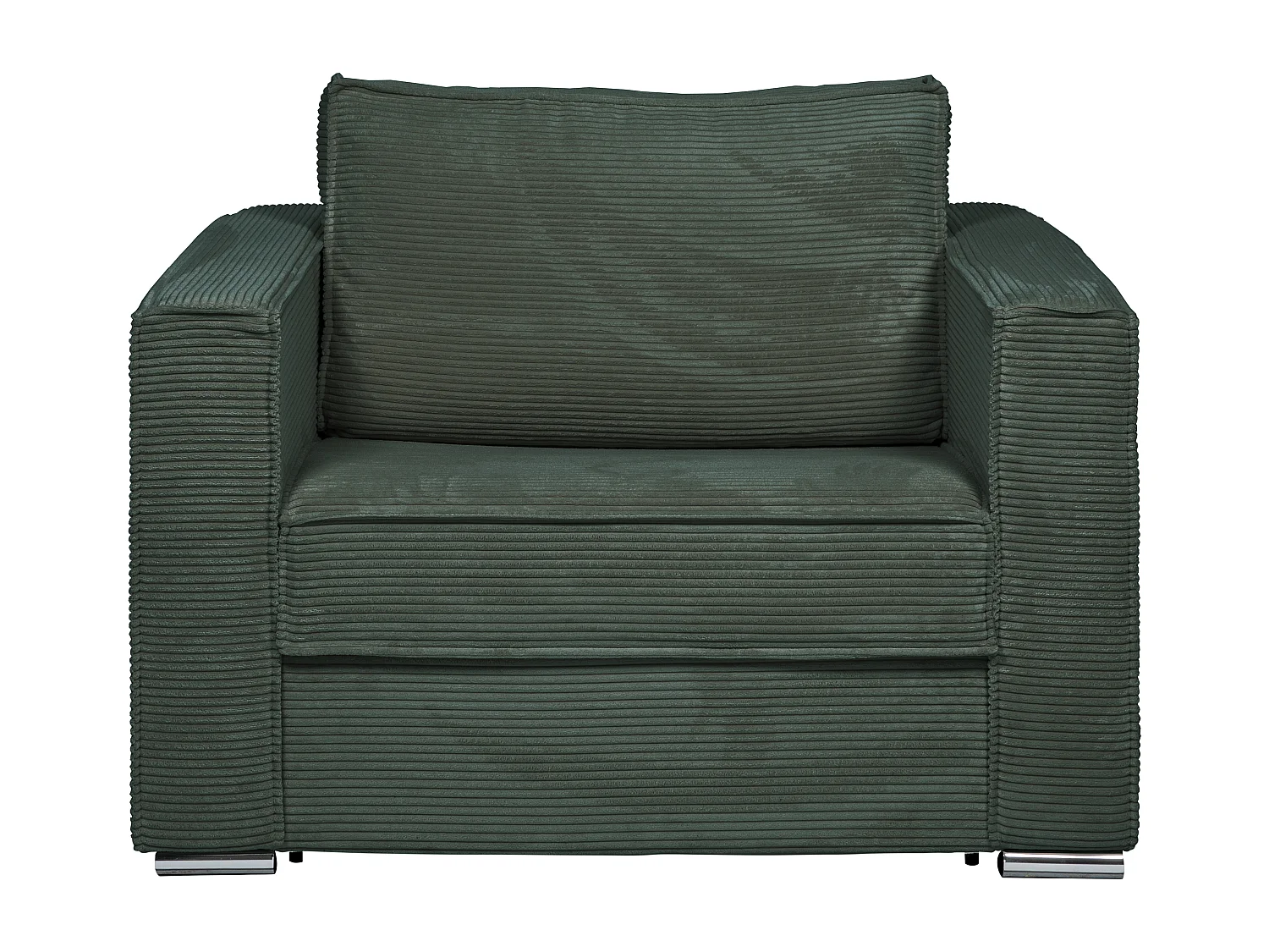 Fotel rozkładany typu express z zielonego sztruksu - Miejsce do spania 70 cm - Materac 14 cm - LORETO 3296565 - obrazek 1