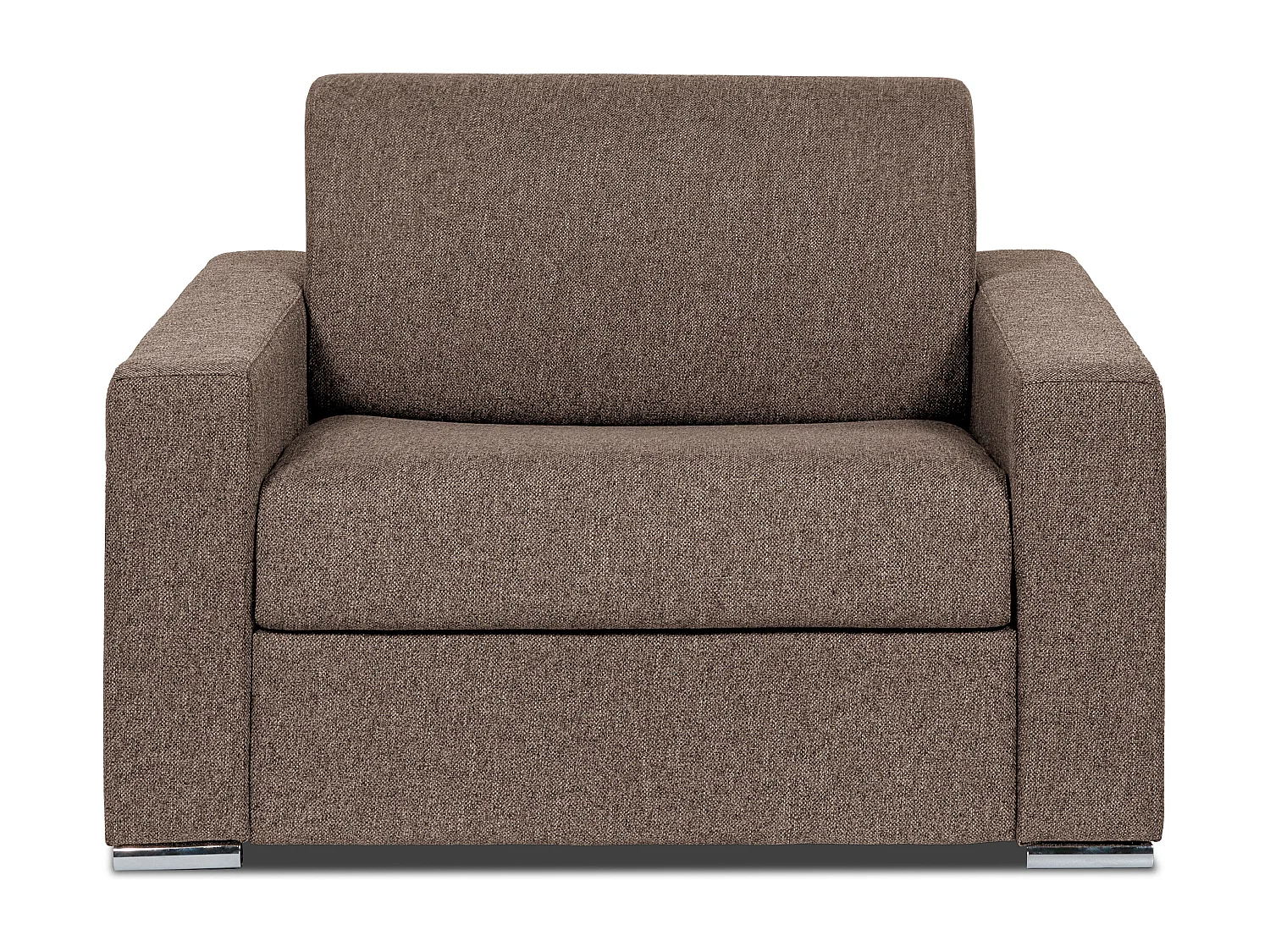 Fotel rozkładany typu express z brązową tapicerką. Miejsce do spania 70 cm. Materac 14 cm - CALITO 3465265 - obrazek 1