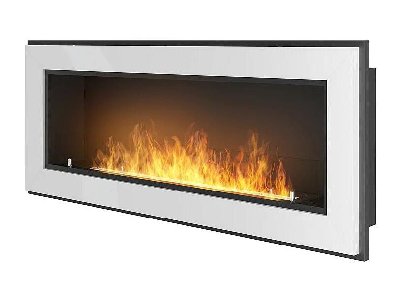 Kominek bioetanolowy Frame 1200 SimpleFire do zabudowy w kolorze białym ze szkłem 3578816 - obrazek 1