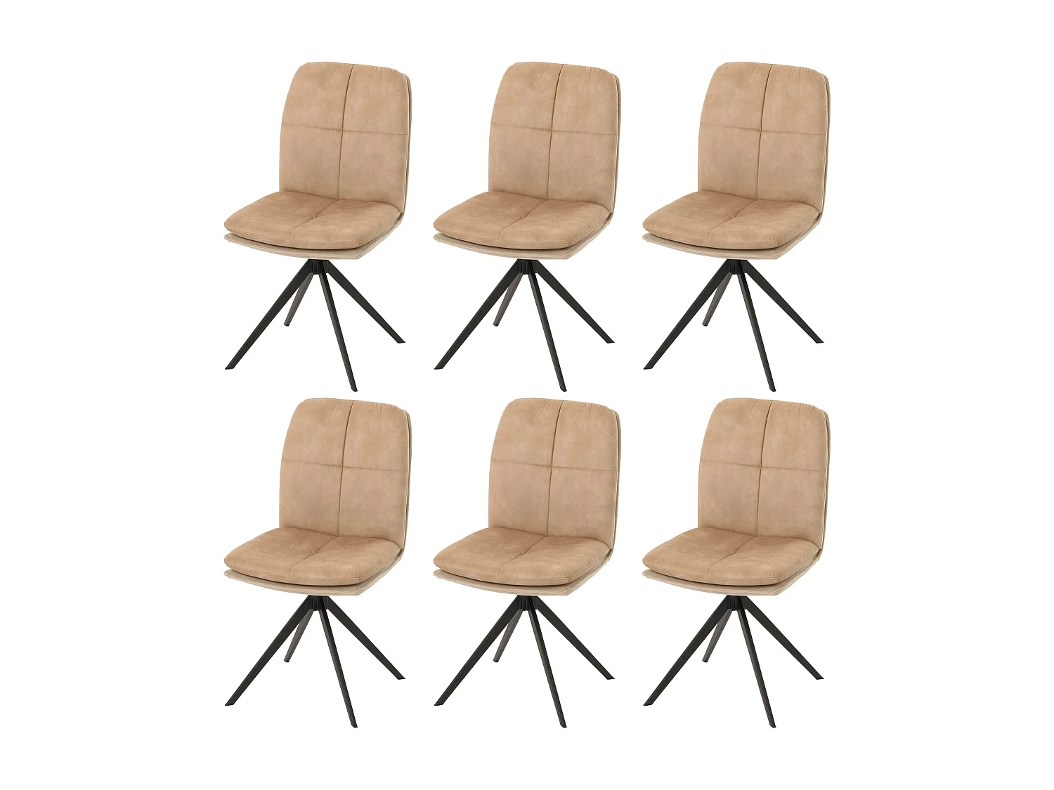 Krzesło do jadalni MCW-M68 (zestaw 6 sztuk), beżowe 3598481 - obrazek 1