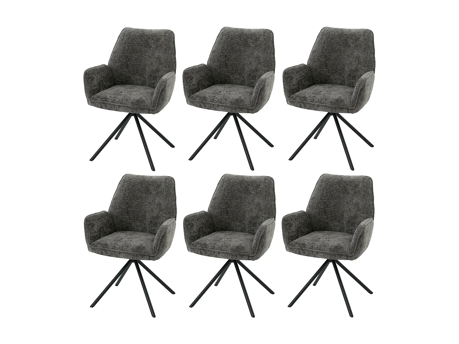 Krzesło do jadalni MCW-G67 (zestaw 6 sztuk), ciemnoszary 3599133