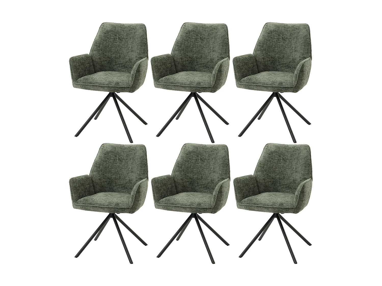 Krzesło do jadalni MCW-G67 (zestaw 6 sztuk), Zielony 3599136