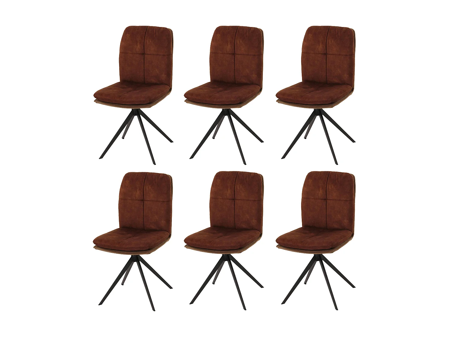 Krzesło do jadalni MCW-M68 (zestaw 6 sztuk), brązowe 3599140 - obrazek 1