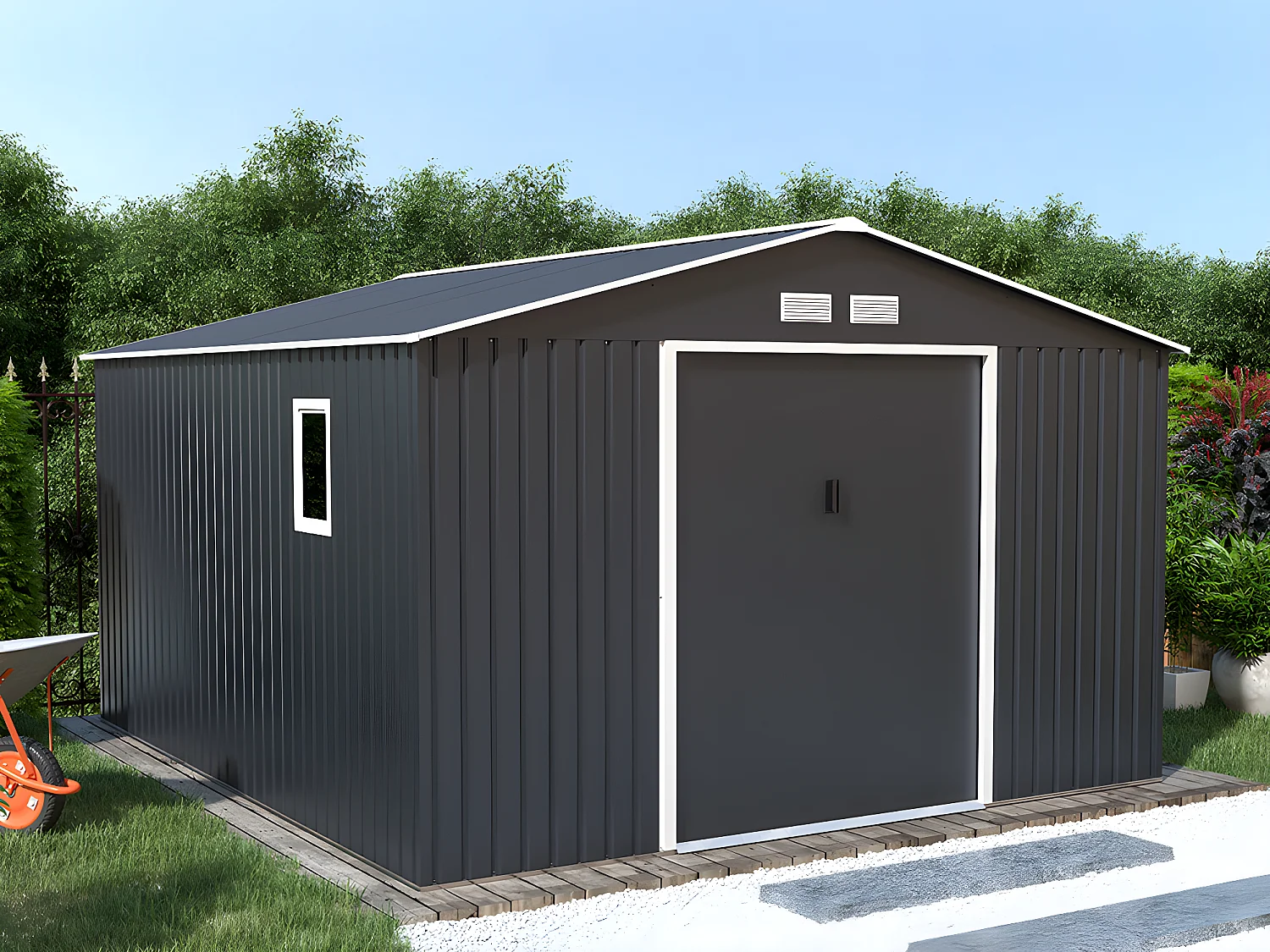 Altana ogrodowa metalowawa ze stali ocynkowanej szara 12,99 m² ARCHER 95285 - obrazek 1