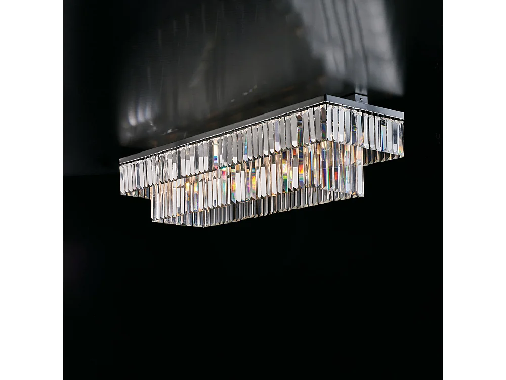 Amadeus – Lampa sufitowa z mosiądzu i chromowanego żelaza z kryształkami 8 lamp L.104 X 32 – BL262-PL8-CR 3717373