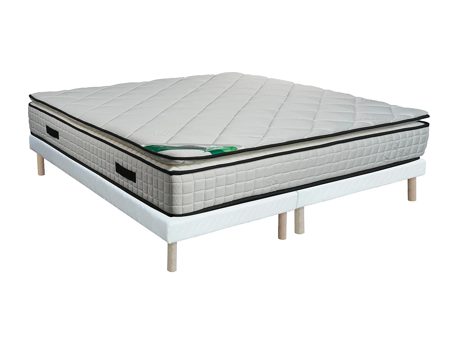 Zestaw 180 x 200 cm stelaż uniwersalny + materac piankowy z bambusowym pokrowcem grub. 23 cm – ADANA marki NATUREA 2455285