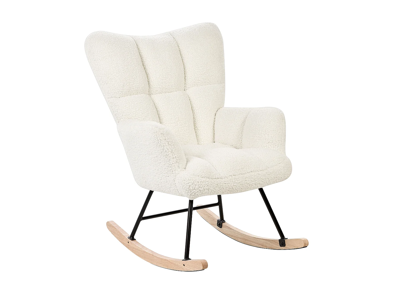 Fotel bujany OULU Boucle Biały 1256607 - obrazek 1