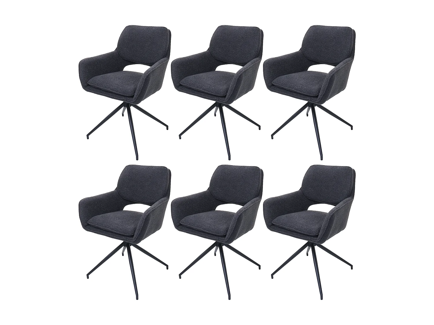Krzesło do jadalni MCW-N74 (zestaw 6 sztuk), ciemnoszary 3775468 - obrazek 1