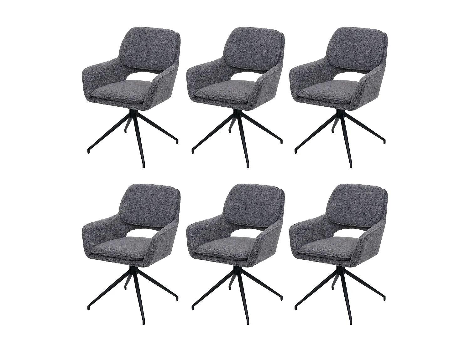 Krzesło do jadalni MCW-N74 (zestaw 6 sztuk), szary 3775469 - obrazek 1