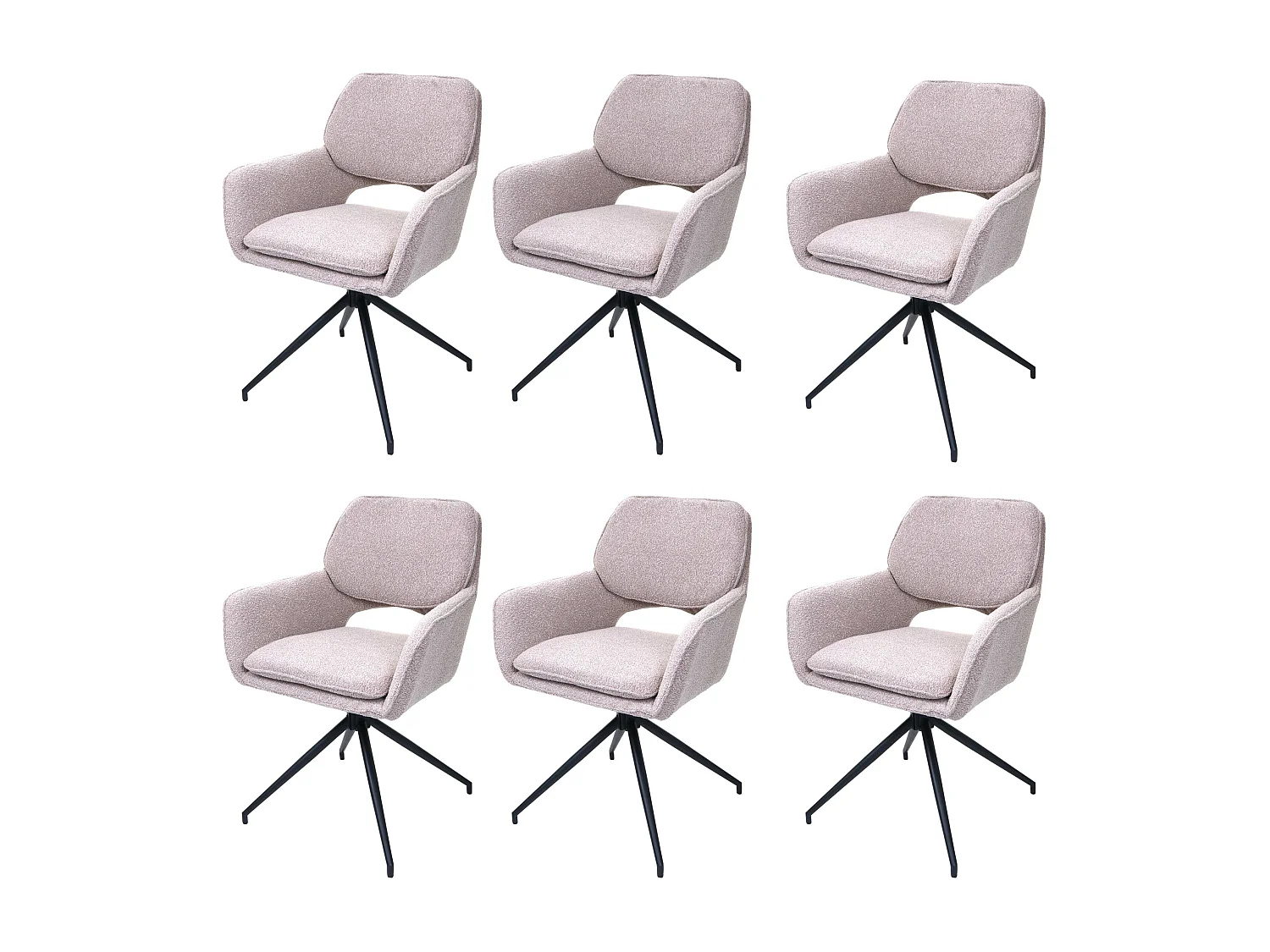 Krzesło do jadalni MCW-N74 (zestaw 6 sztuk), beżowy 3775473 - obrazek 1