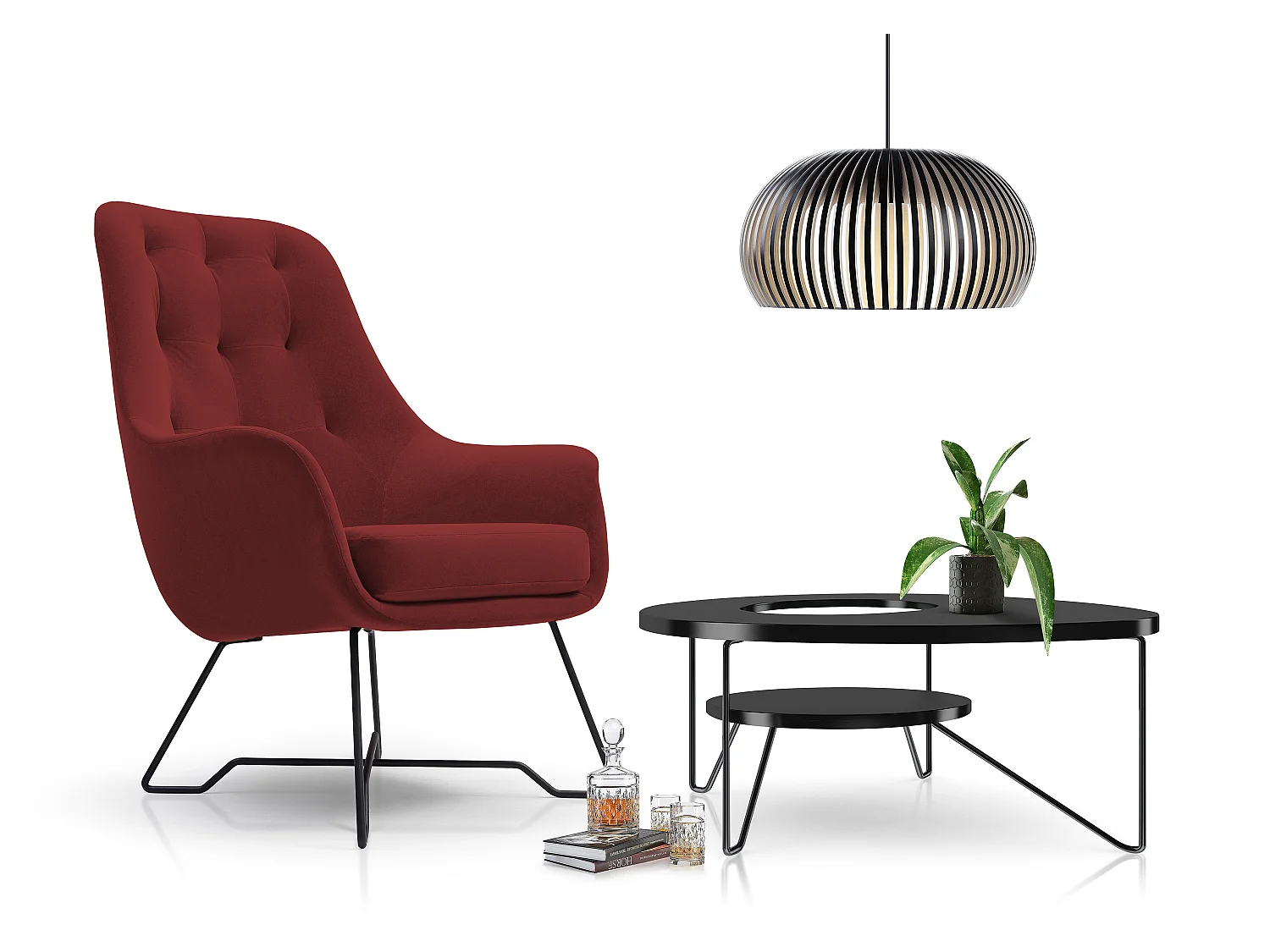 Fotel EZO Komfortowy Nowoczesny Fotel Designerski Ergonomiczne Wypełnienie Stabilne Nogi PUR Pianka Wygoda Tkanina 72x83x101cm CZERWONY 3868858 - obrazek 1