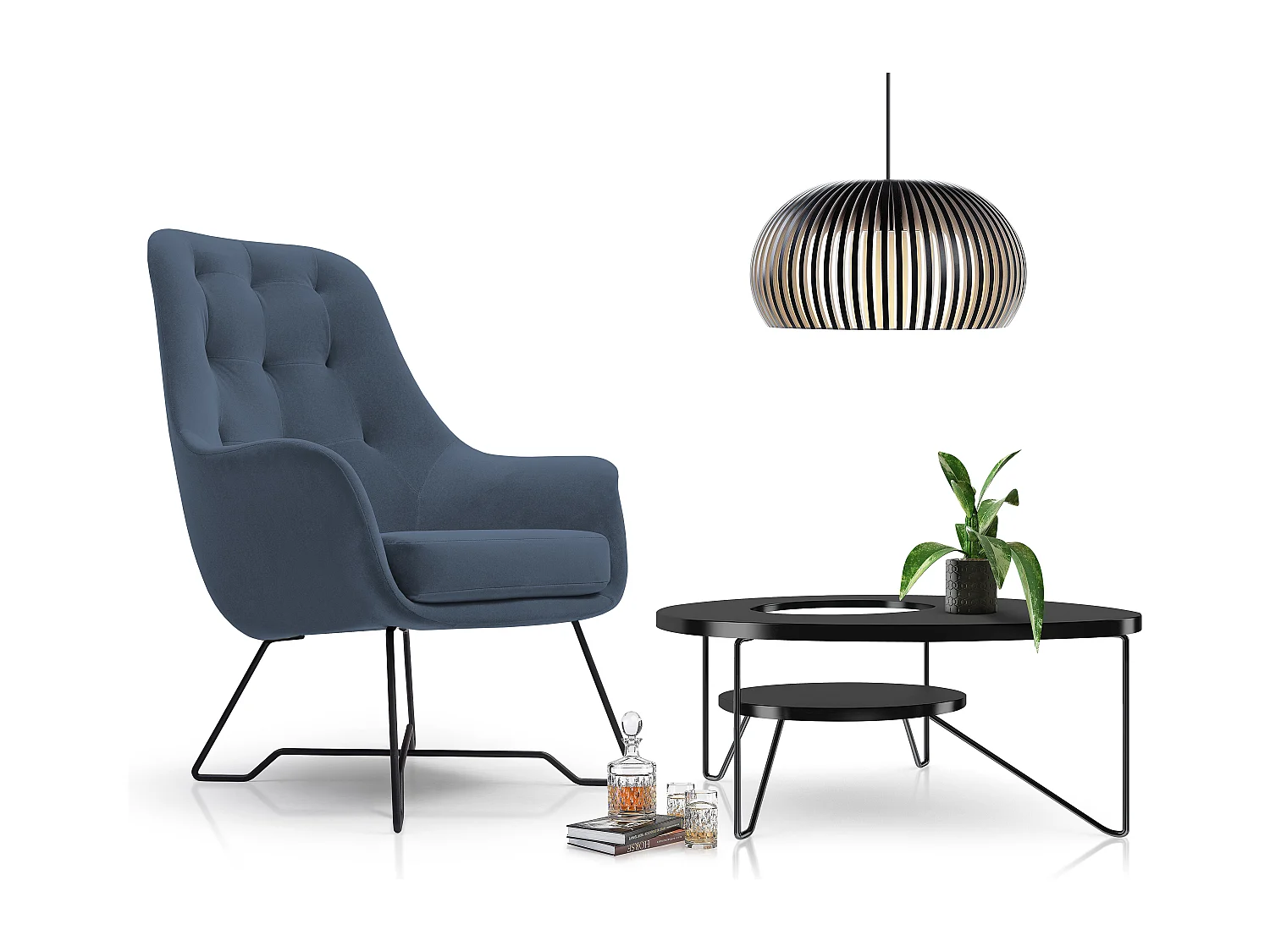 Fotel EZO Komfortowy Nowoczesny Fotel Designerski Ergonomiczne Wypełnienie Stabilne Nogi PUR Pianka Wygoda Tkanina 72x83x101cm NIEBIESKI 3868860 - obrazek 1