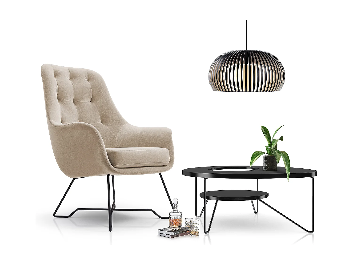 Fotel EZO Komfortowy Nowoczesny Fotel Designerski Ergonomiczne Wypełnienie Stabilne Nogi PUR Pianka Wygoda Tkanina 72x83x101cm CIEMNY BEŻ 3868864 - obrazek 1