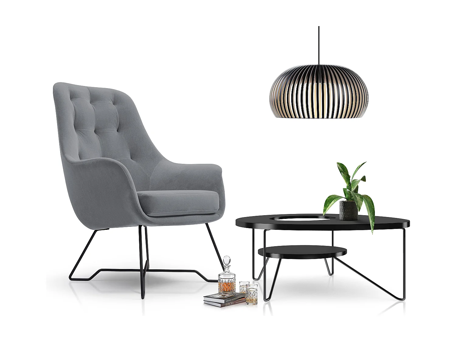 Fotel EZO Komfortowy Nowoczesny Fotel Designerski Ergonomiczne Wypełnienie Stabilne Nogi PUR Pianka Wygoda Tkanina 72x83x101cm SZARY 3868865 - obrazek 1