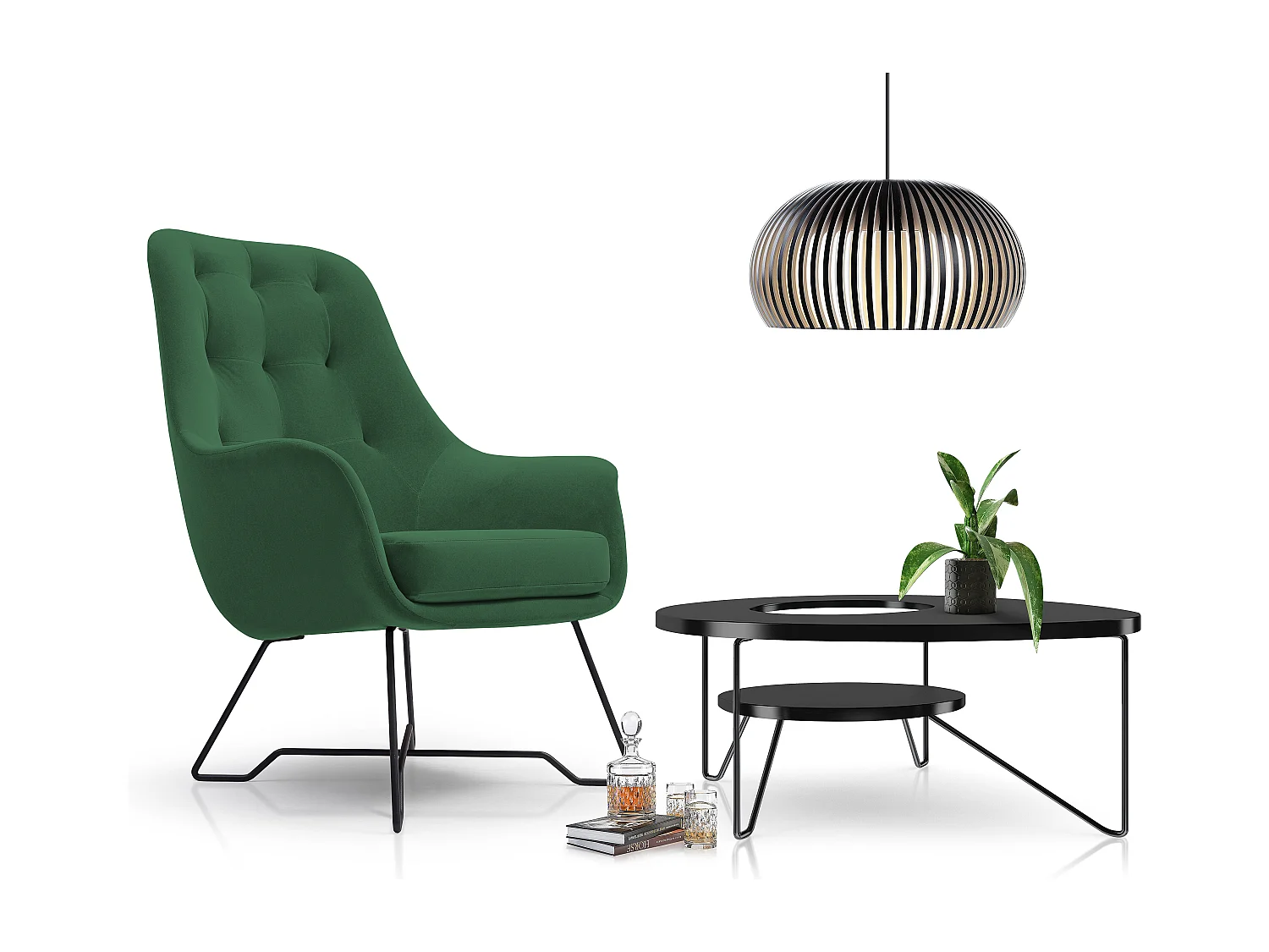 Fotel EZO Komfortowy Nowoczesny Fotel Designerski Ergonomiczne Wypełnienie Stabilne Nogi PUR Pianka Wygoda Tkanina 72x83x101cm ZIELONY 3868871 - obrazek 1