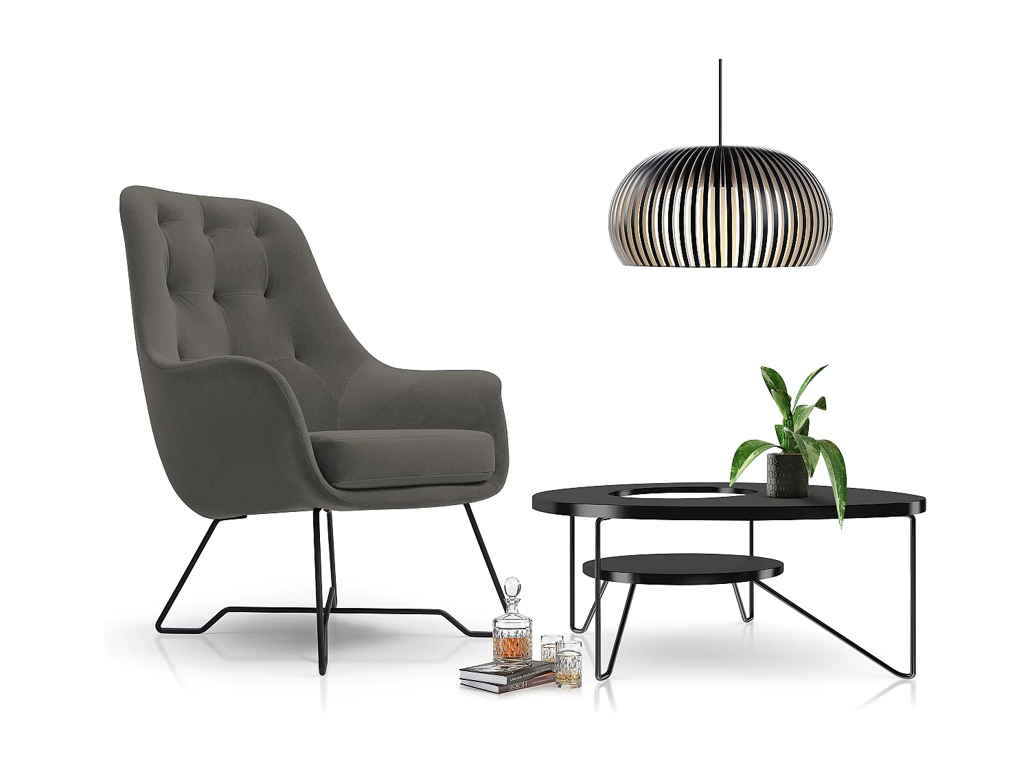 Fotel EZO Komfortowy Nowoczesny Fotel Designerski Ergonomiczne Wypełnienie Stabilne Nogi PUR Pianka Wygoda Tkanina 72x83x101cm CIEMNOSZARY 3868873 - obrazek 1