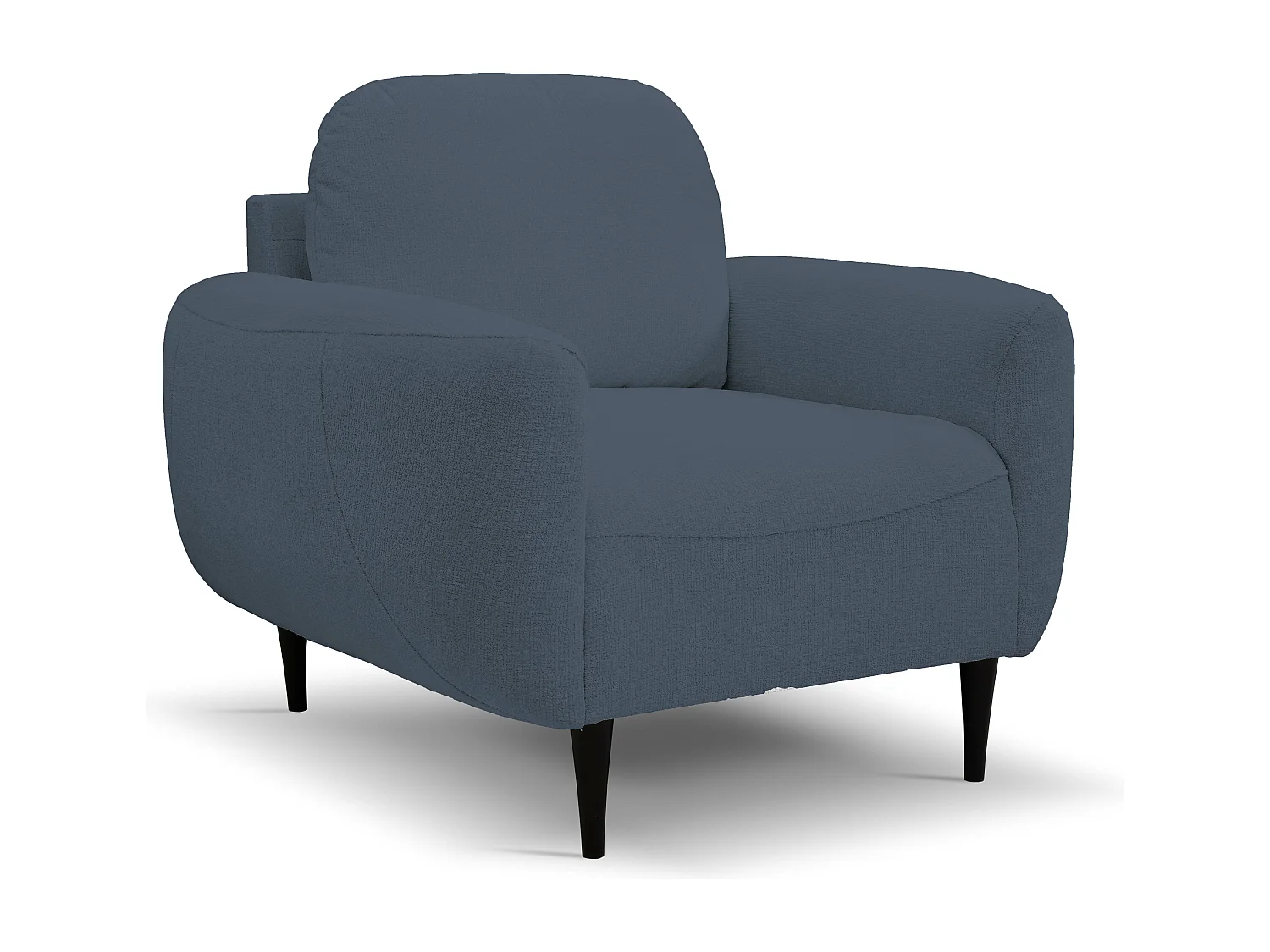 Fotel BOHO nowoczesny elegancki z drewnianymi nogami, z oparciem i podłokietnikami, do salonu i biura, rozmiar: 90x91x102cm BŁĘKITNY 3868914 - obrazek 1