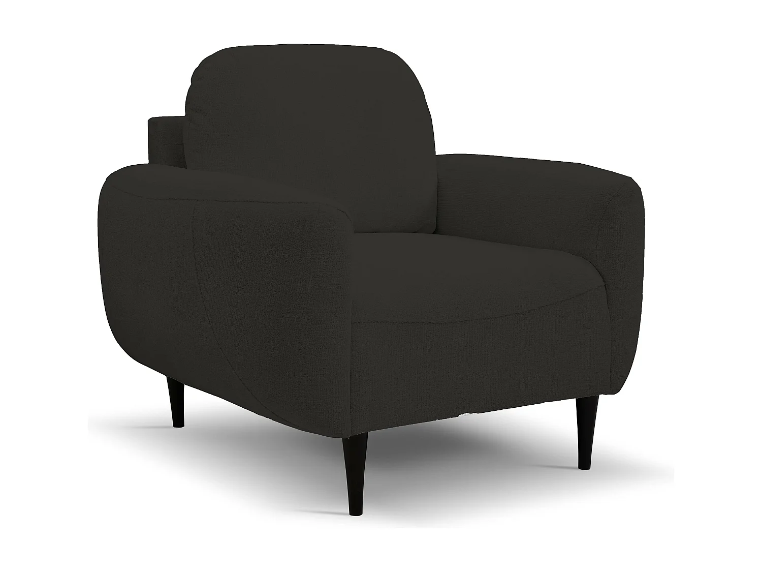Fotel BOHO nowoczesny elegancki z drewnianymi nogami, z oparciem i podłokietnikami, do salonu i biura, rozmiar: 90x91x102cm CZARNY 3868921 - obrazek 1