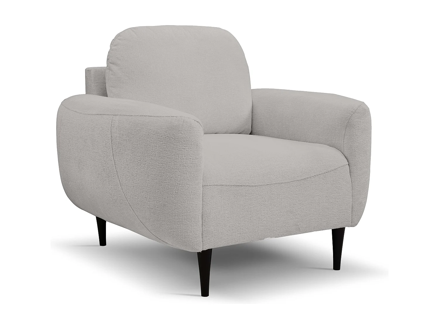 Fotel BOHO nowoczesny elegancki z drewnianymi nogami, z oparciem i podłokietnikami, do salonu i biura, rozmiar: 90x91x102cm SZARY 3868922 - obrazek 1