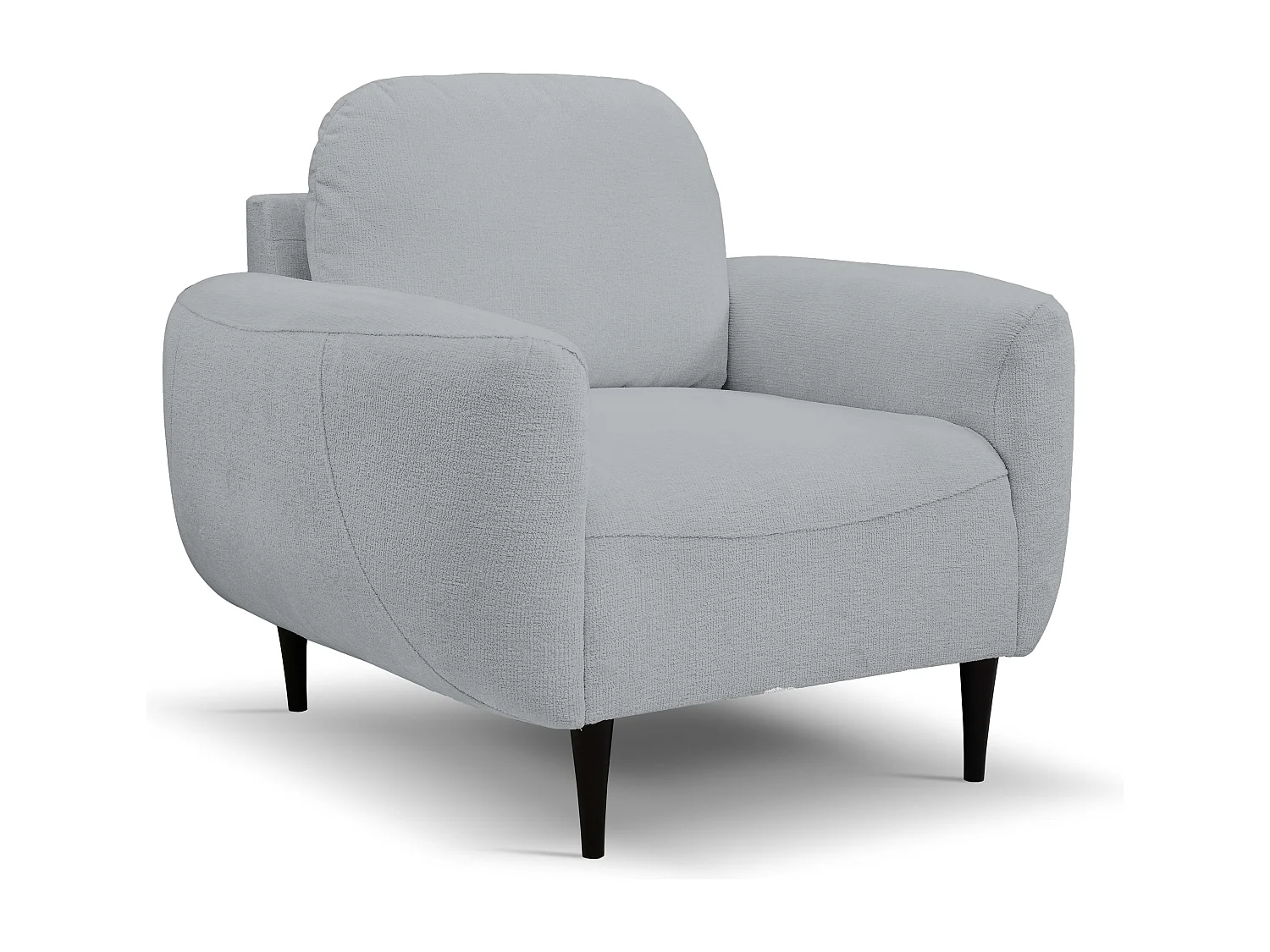 Fotel BOHO nowoczesny elegancki z drewnianymi nogami, z oparciem i podłokietnikami, do salonu i biura, rozmiar: 90x91x102cm CIEMNOSZARY 3868923 - obrazek 1