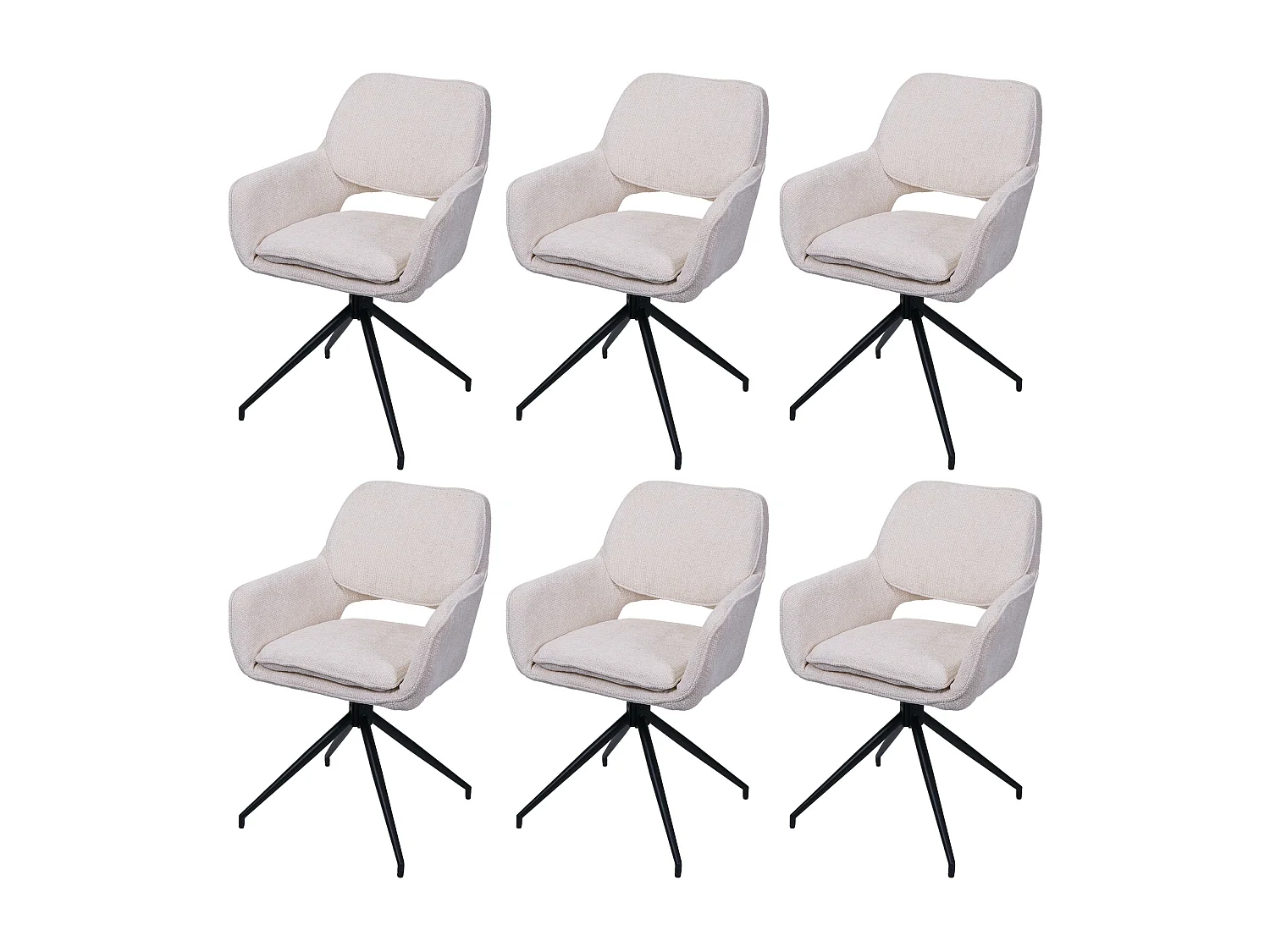 Krzesło do jadalni MCW-N74 (zestaw 6 sztuk), kremowy 3870051 - obrazek 1