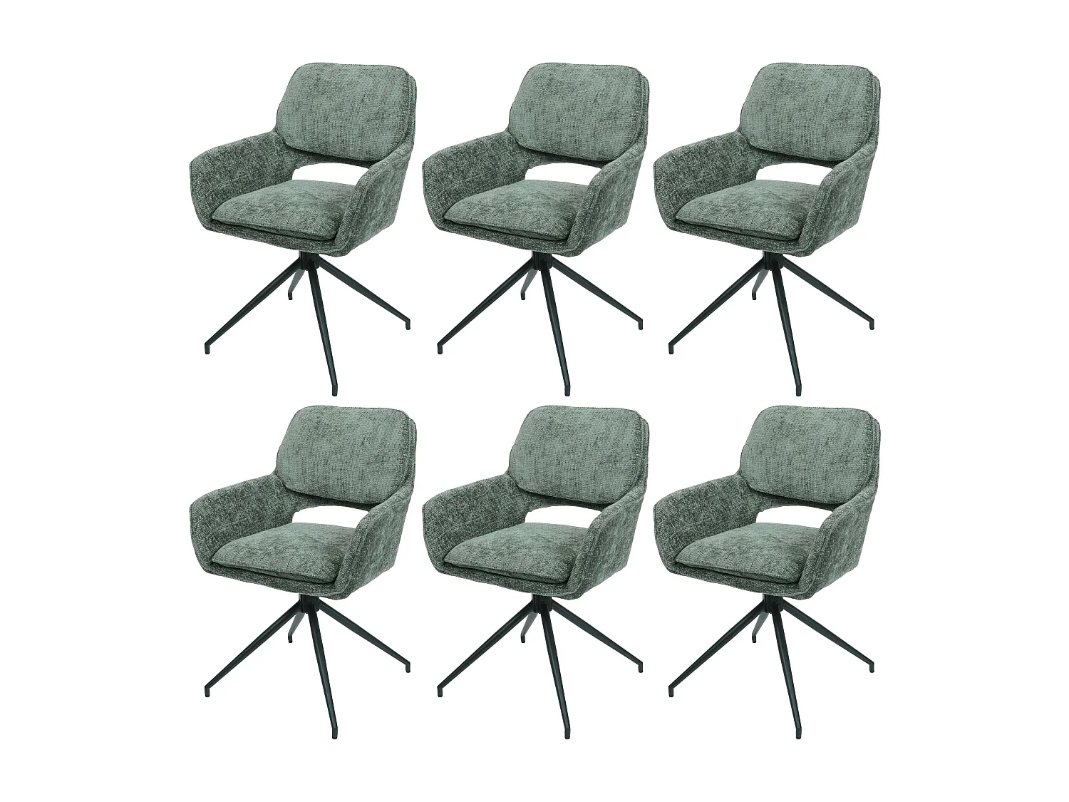 Krzesło do jadalni MCW-N74 (zestaw 6 sztuk), zielony 3870081 - obrazek 1