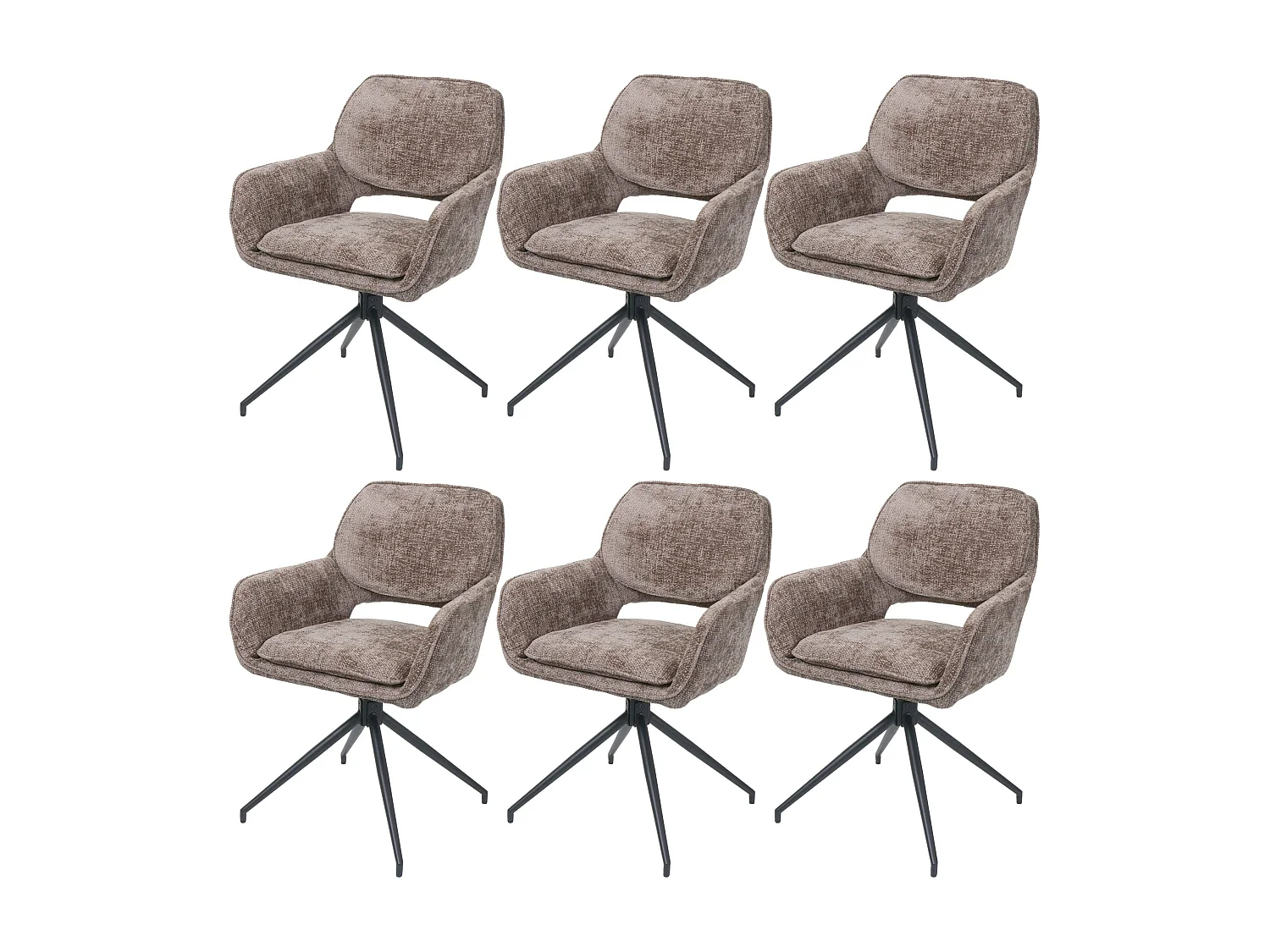 Krzesło do jadalni MCW-N74 (zestaw 6 sztuk), brązowy 3870082 - obrazek 1
