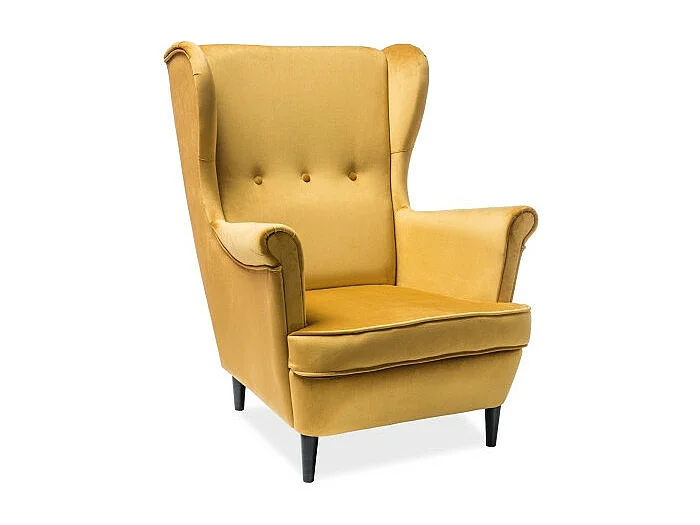 Fotel uszak LORD VELVET curry 3884880 - obrazek 1