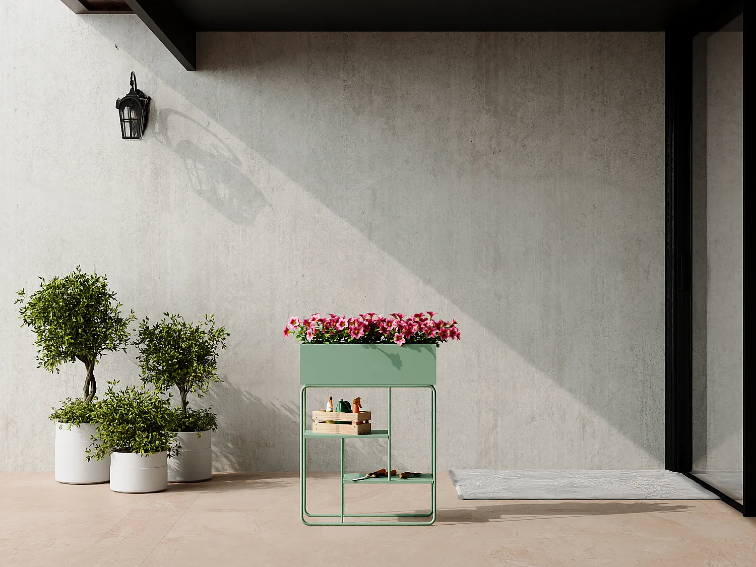 Donica stojąca szer. 60 x gł. 25 x wys. 80 cm – zielony – ALIPIAL 2745305