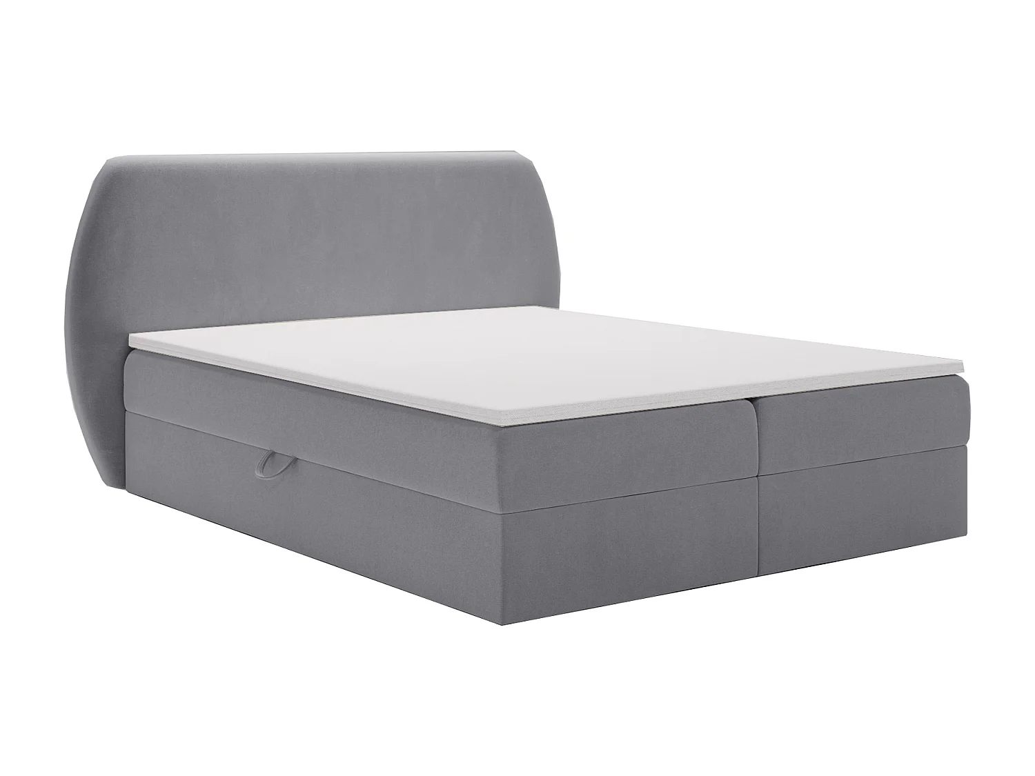 Łóżko kontynentalne 180x200 Cartagena z materacem H3 i topperem, pikowane glamour, szare 3910531 - obrazek 1